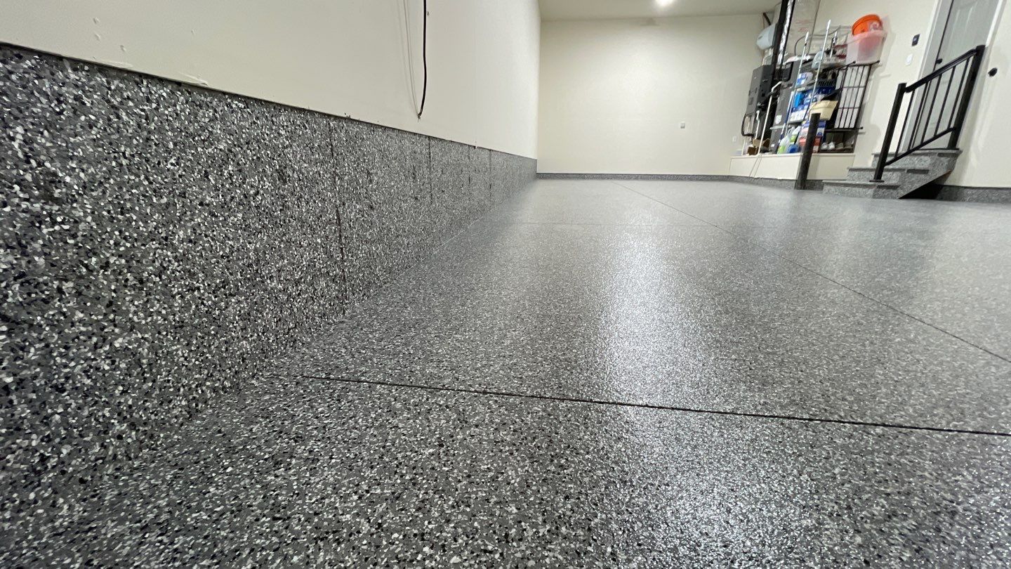 Garage Transformation using Smoke Colorway by Croc Coatings, LLC