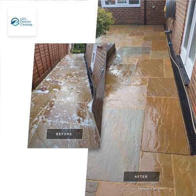 Driveway And Patio Clean using Softwash Equipment