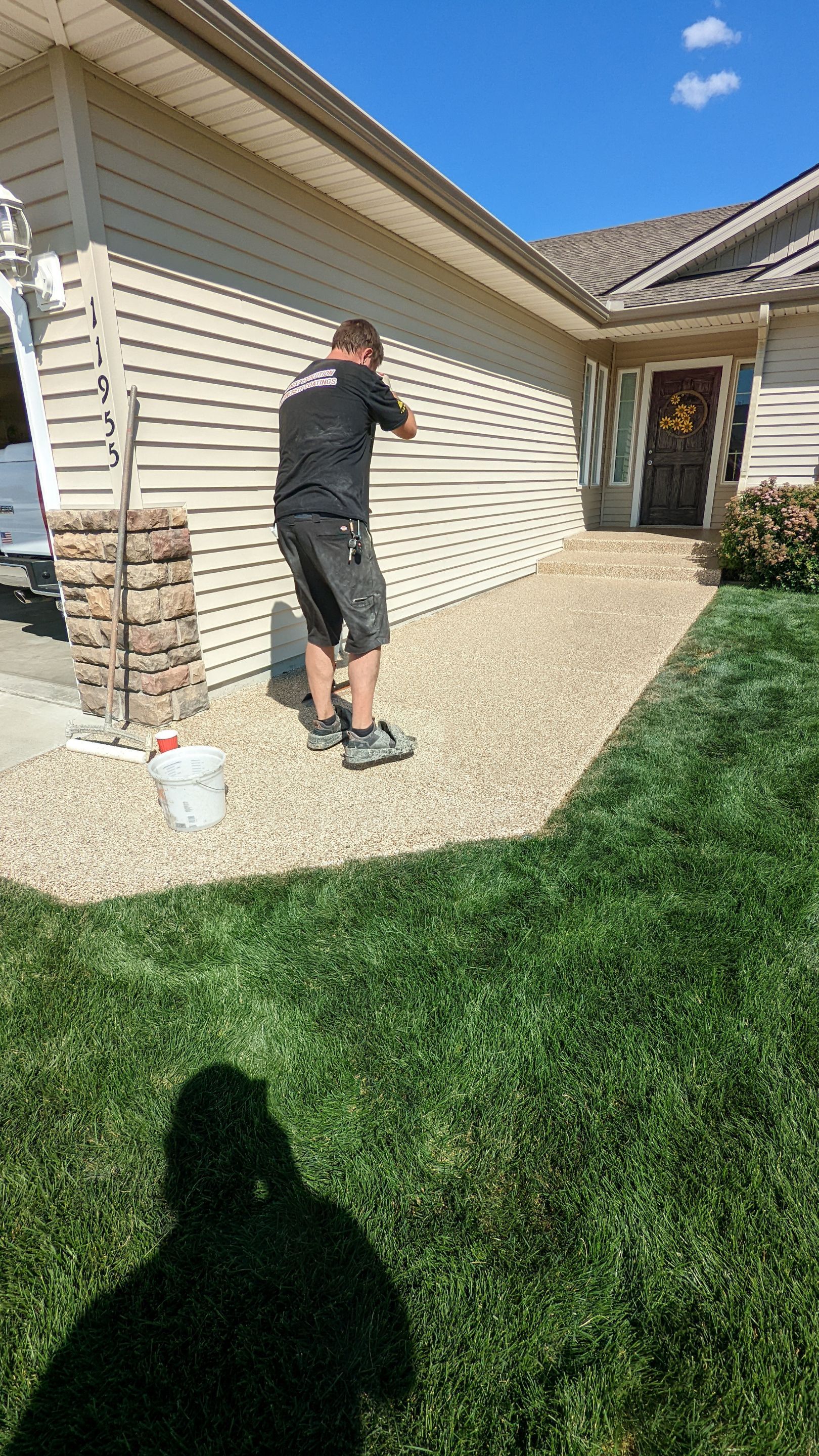 Patio Transformation using Sandstone by Croc Coatings, LLC