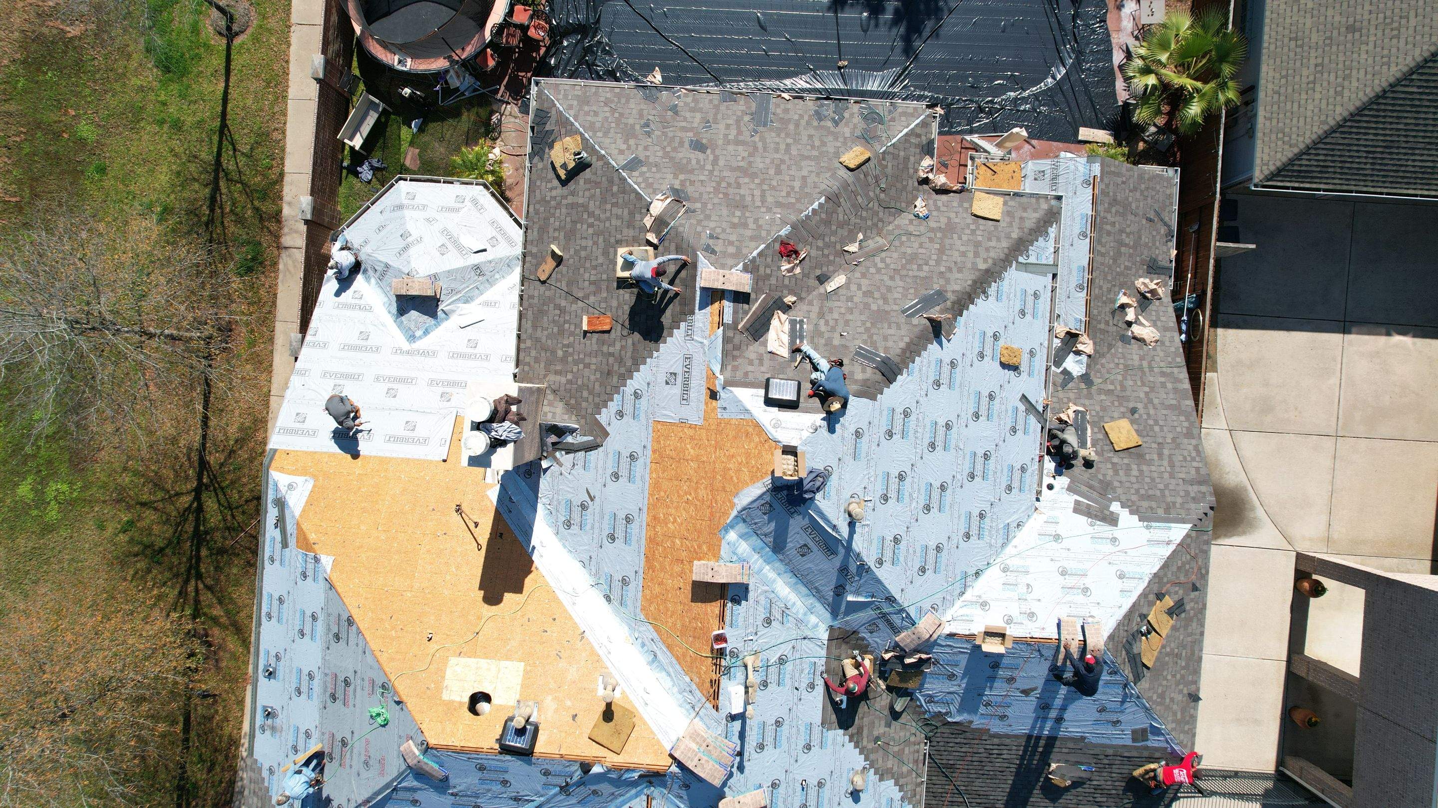 Two-Story Roof Replacement & Chimney Stucco Repair — Houston, TX by PL Roofing & SB Roofing, LLC.