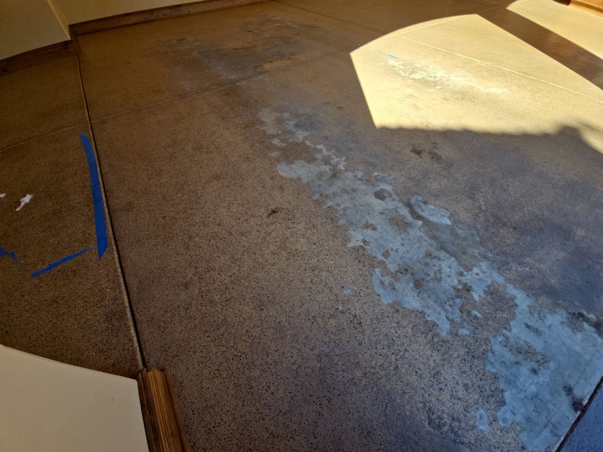 Garage Transformation using Stone/Marble Hybrid by Croc Coatings, LLC