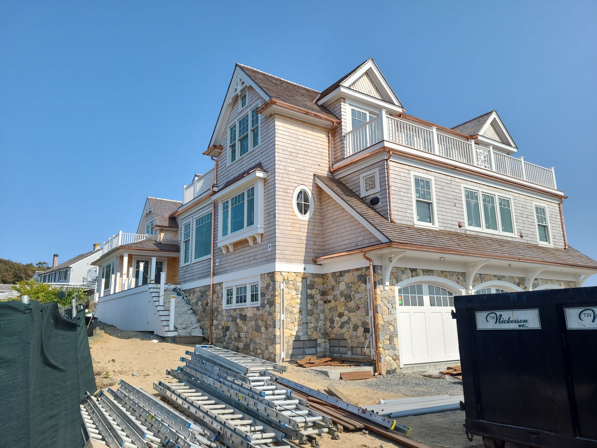 Gutter Installation using 6" Half Round Copper Gutter by Gutter Pro Enterprises