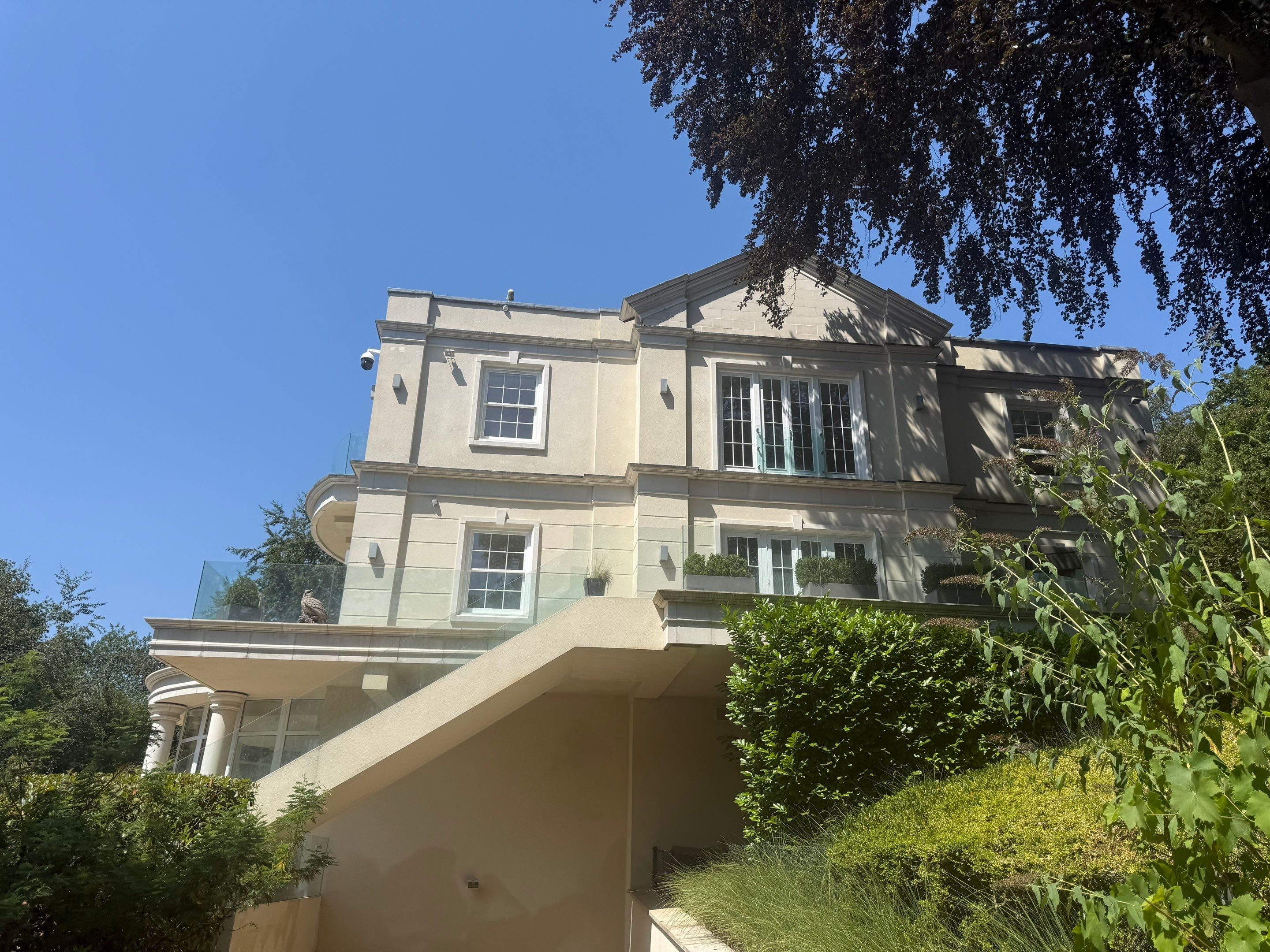 Full Exterior Cleaning of a Neoclassical Estate in Weybridge by Ges Exterior Cleaning ltd