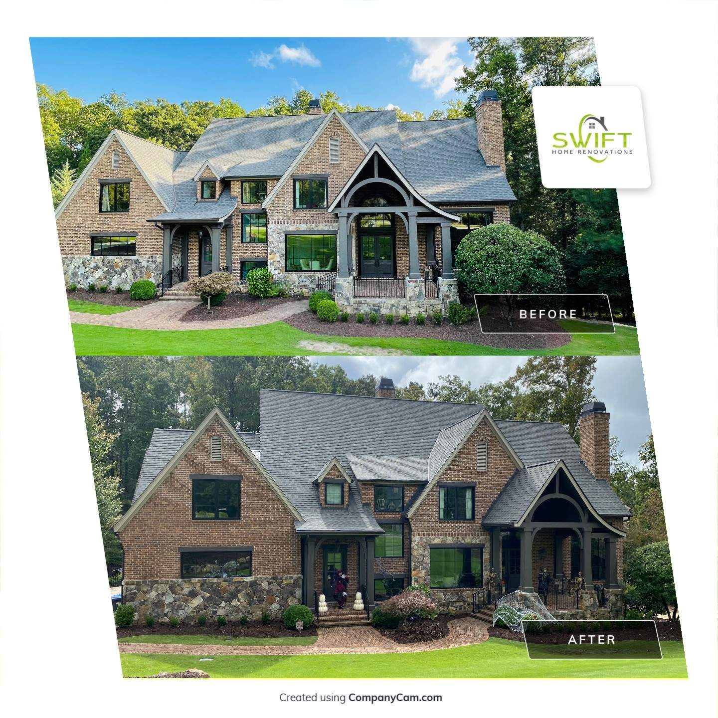 Suwanee Residential Exterior Painting and Dark Trim Update by Swift Home Renovations