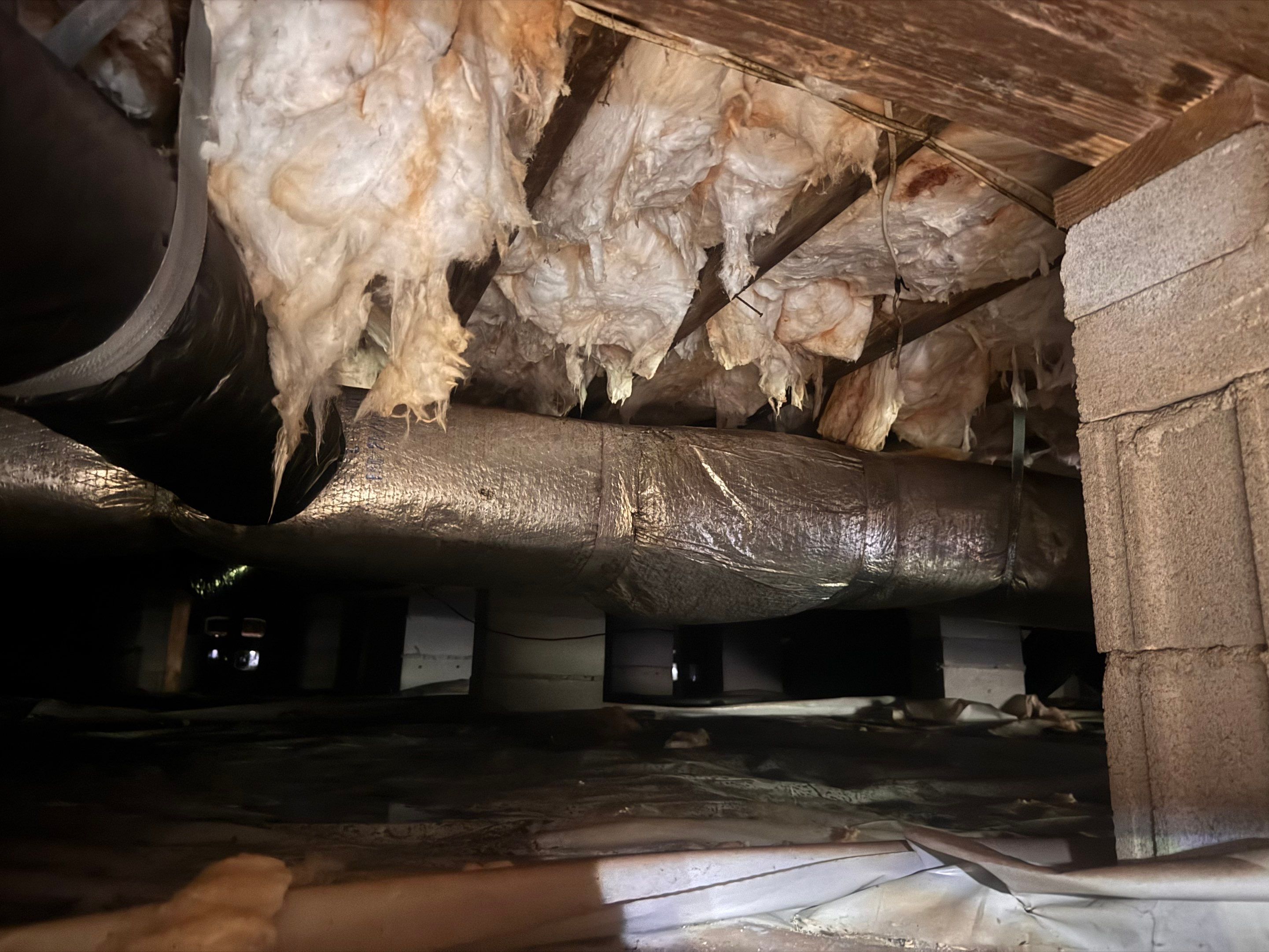 Moisture Barrier, Mold Clean, Structural Repair, Dehumidifier, R19 Insulation. by Impact Crawlspace
