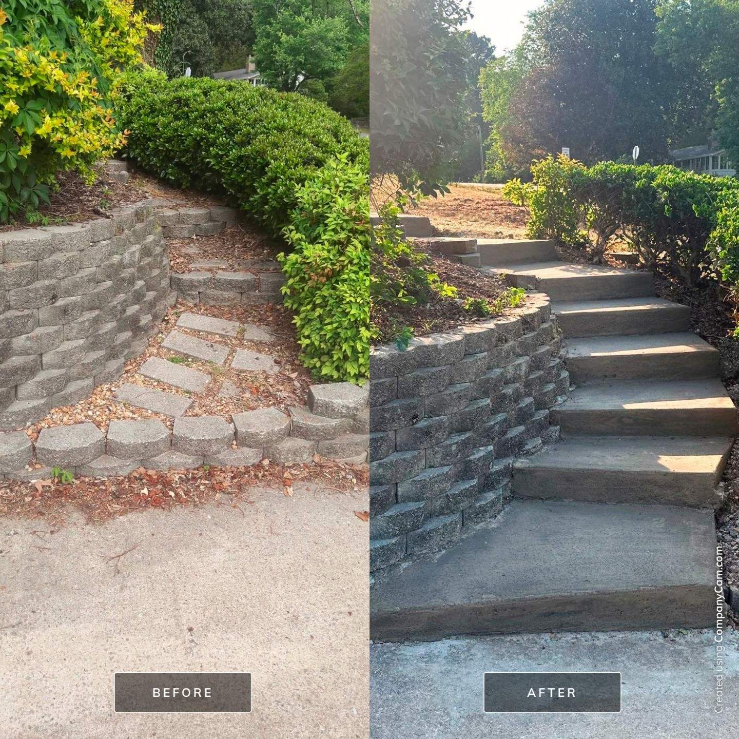 Concrete transformation in Durham by Martinez Brother’s Nc Landscaping Inc
