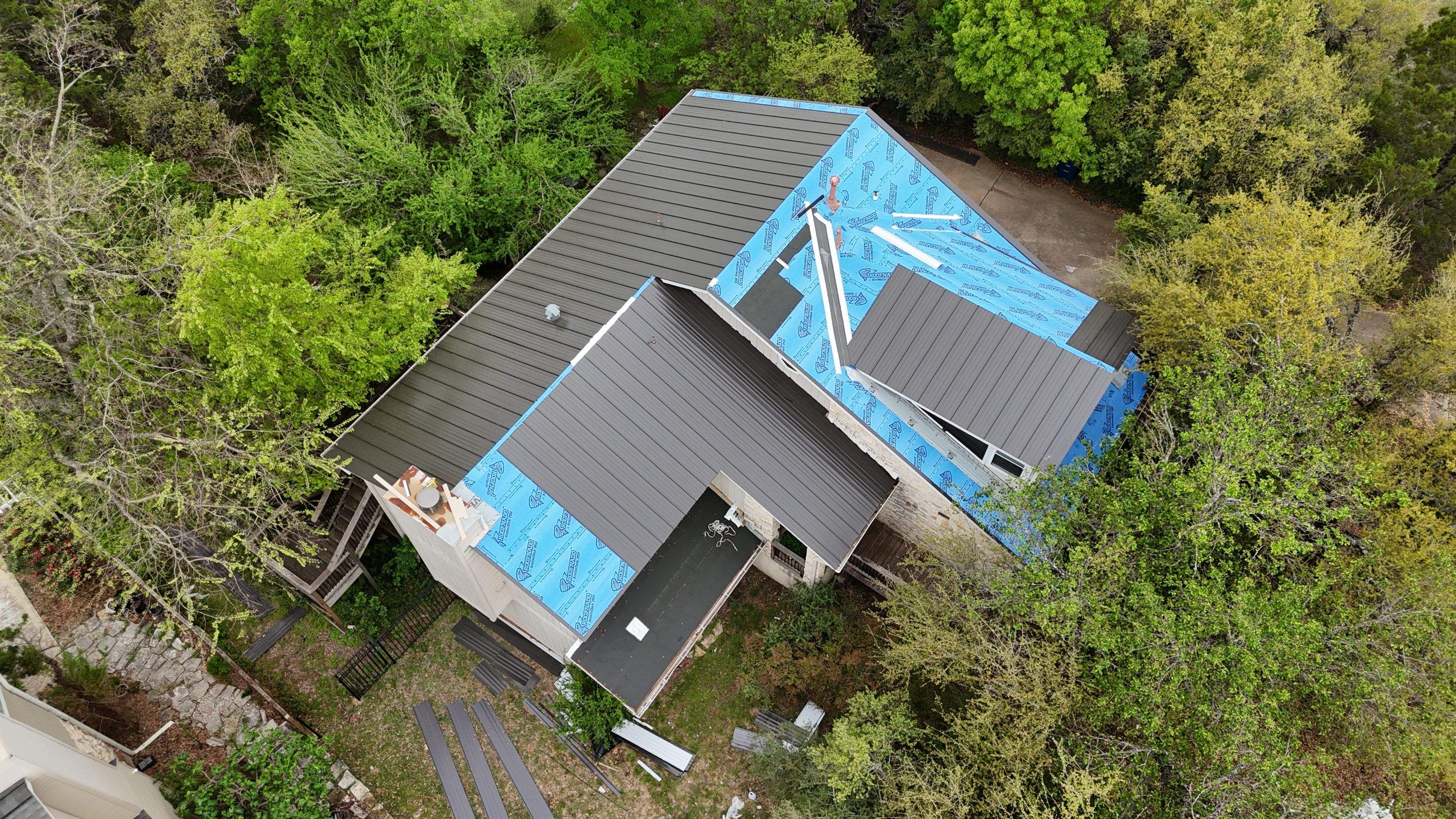 Dark Bronze - L&A Standing Seam with Striations by RoofsOnly.com