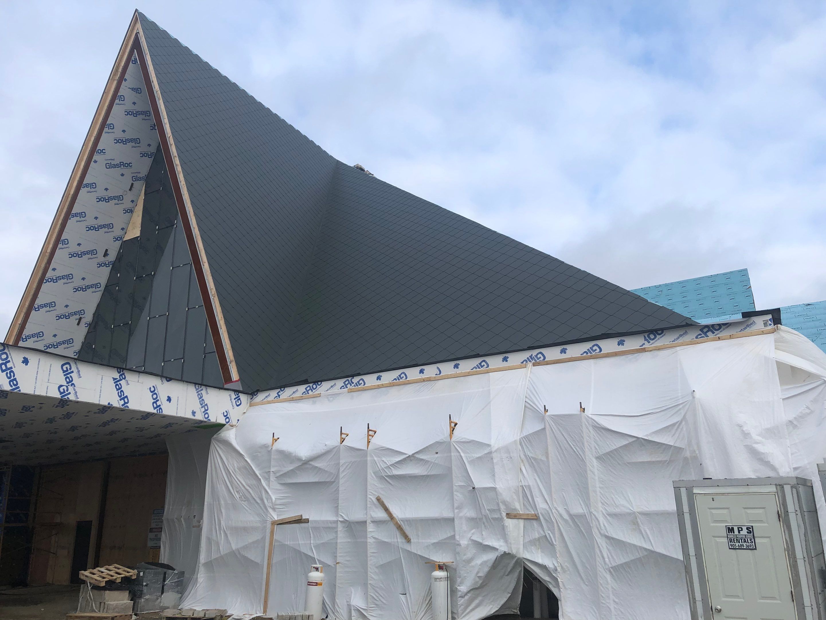 Commercial Roofing Installation using Diamond Tile Metal Shingles , Tpo Flat Roof by Jay Carter Roofing & Sheet Metal