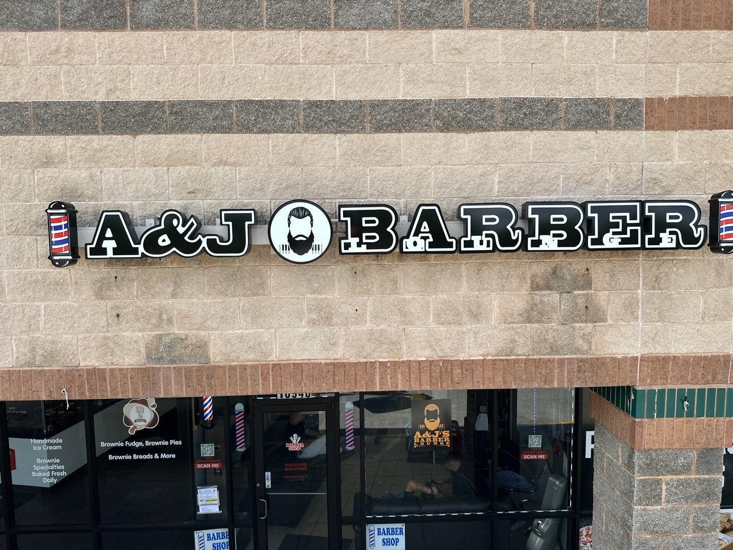 Channel Letters for A&J Barber by SignCrafters