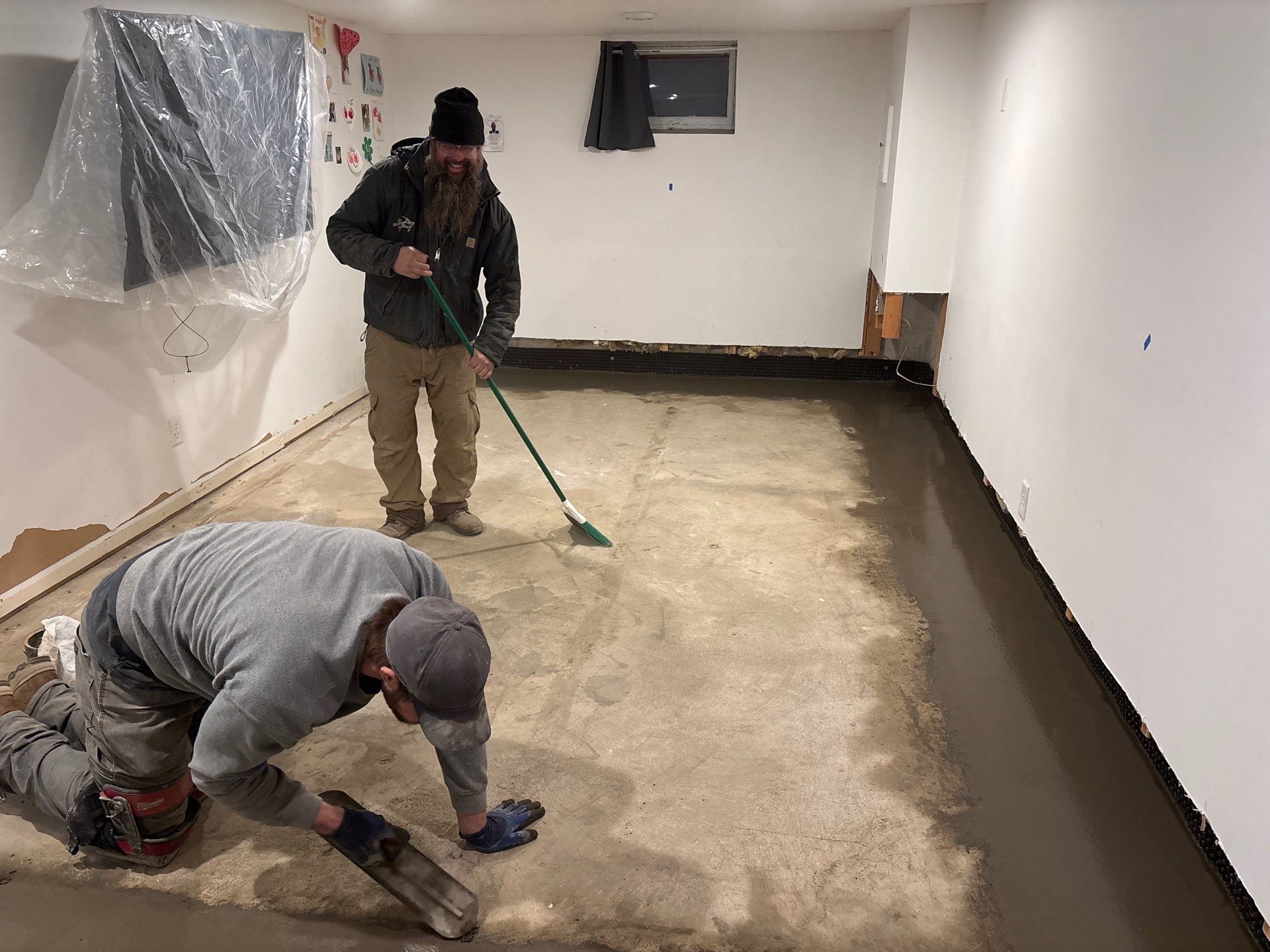 Drain tile & a sump pump for Ruth by Waterproofing Northeast