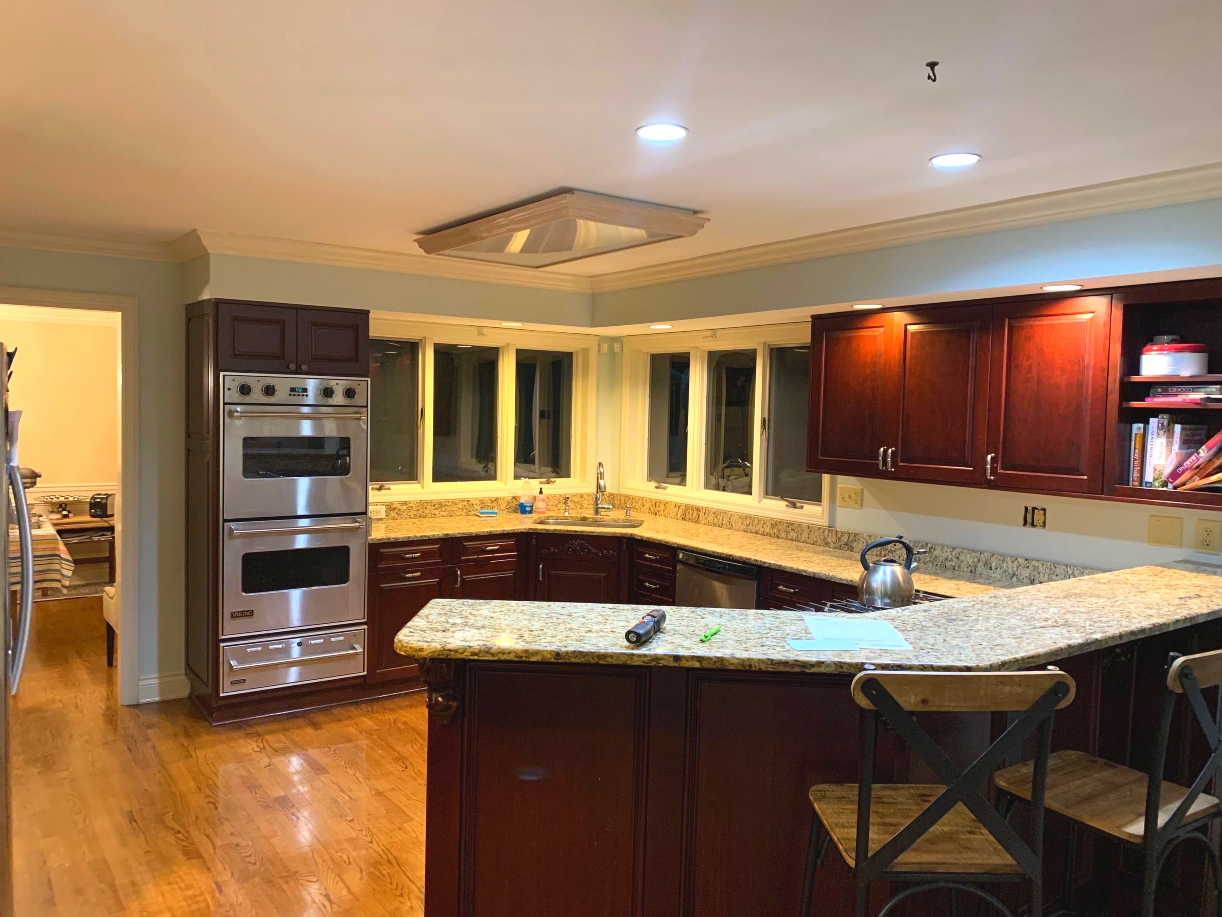 Fireplace/Mantle and Painting Stenciled Walls by Empire Painting Services, LLC