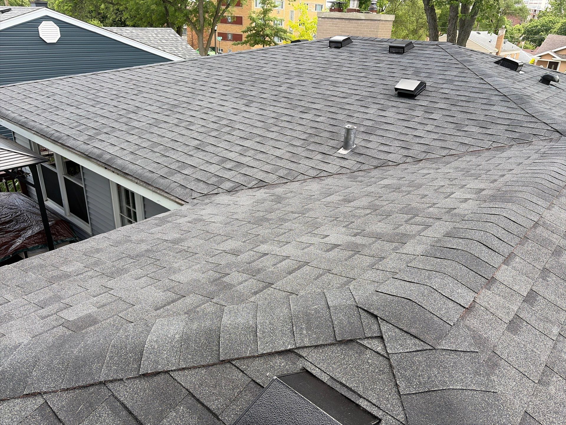 Full Architectural Shingle Roof Installation and Decking Repair in Lombard by Pro Home Services Inc