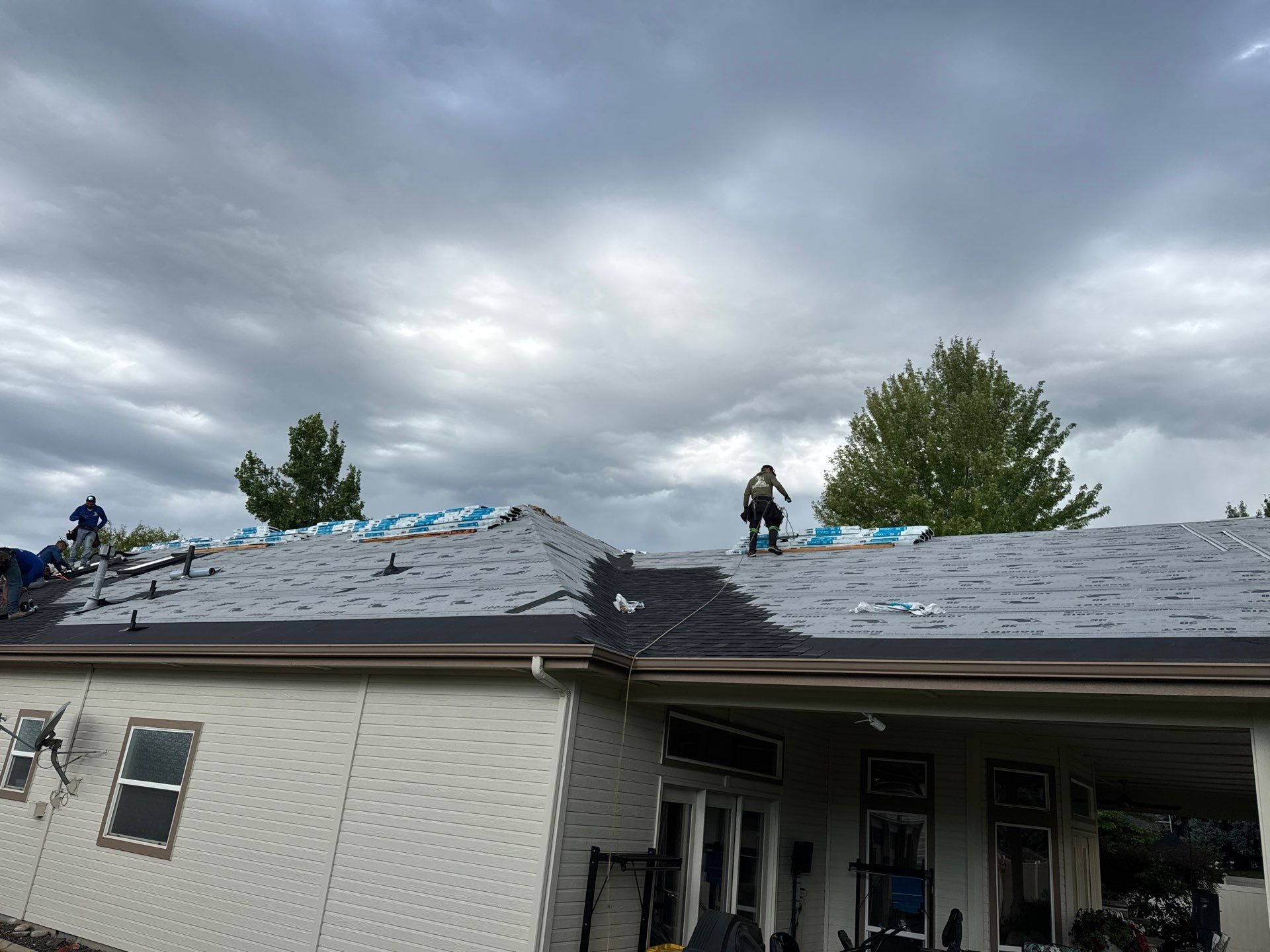 Complete Residential Roof Replacement Featuring Gray Architectural Shingles in Meridian by Olive Roofing