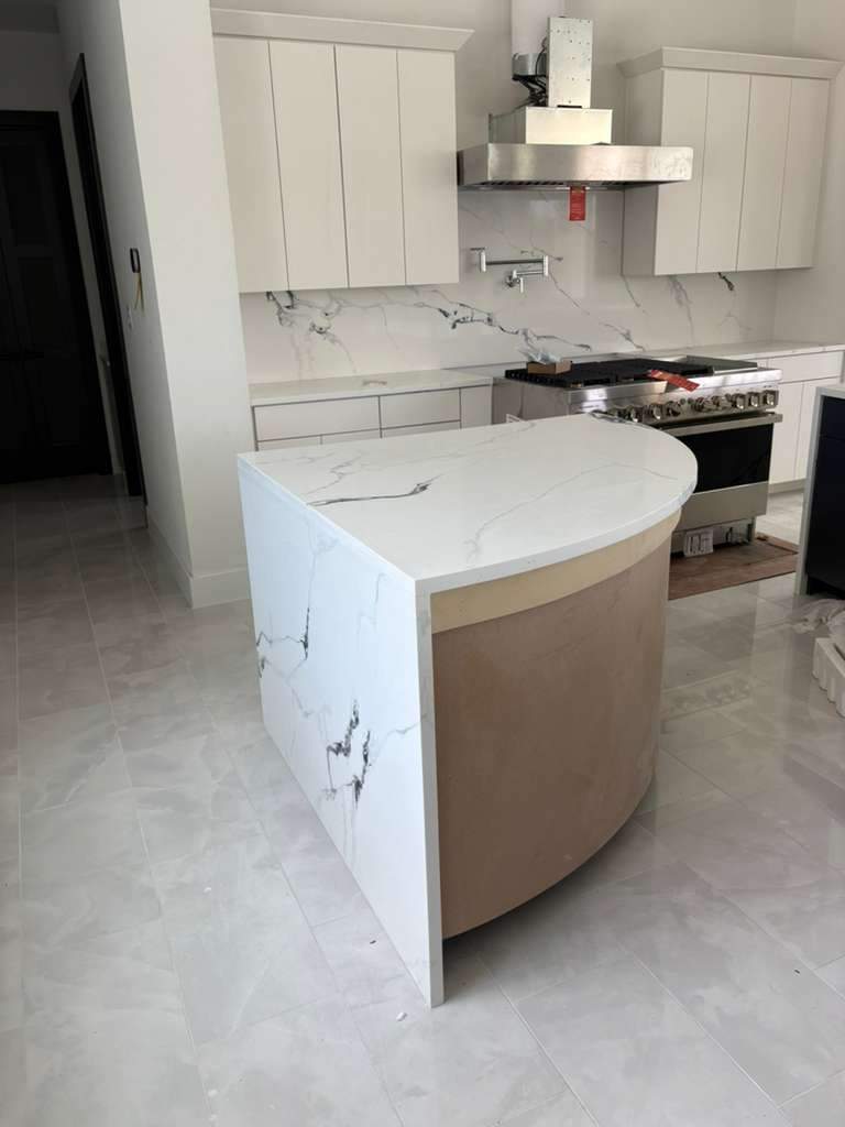 A home with a mix of quartz options by Mena stone surfaces