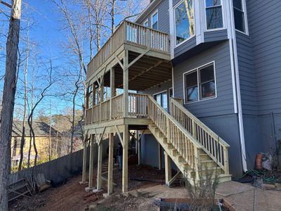 Two-Story Pressure-Treated Wood Deck Installation in Acworth, Georgia