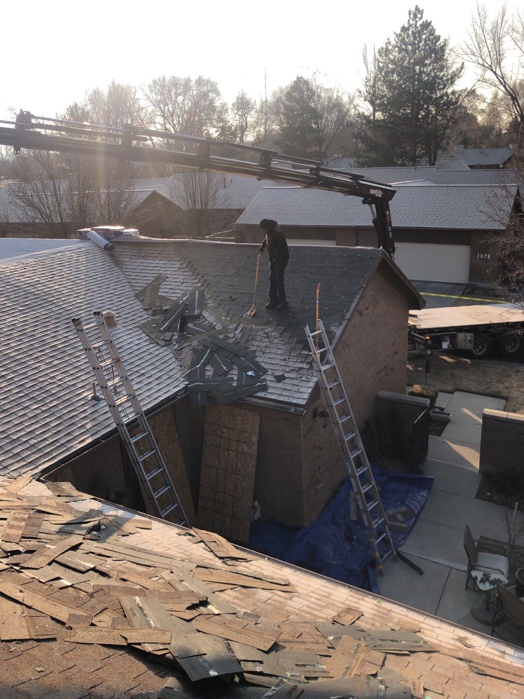 Storm Damaged Roof using GAF Timberline HDZ - Lifetime Shingle by The Roof Doctor
