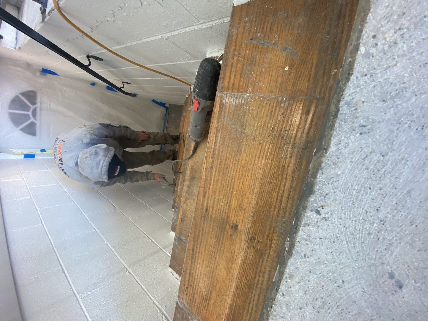Garage Floor with Stairs using Buckeye and Slate Stone by Your1DayFloor.com