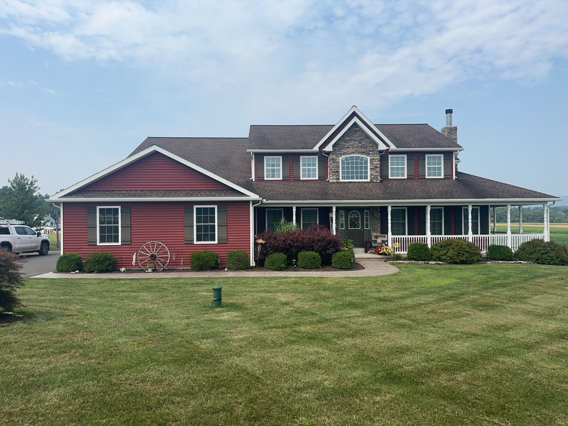 Covered Deck Addition With Custom Gable Roof in Tower City by Esh Builders