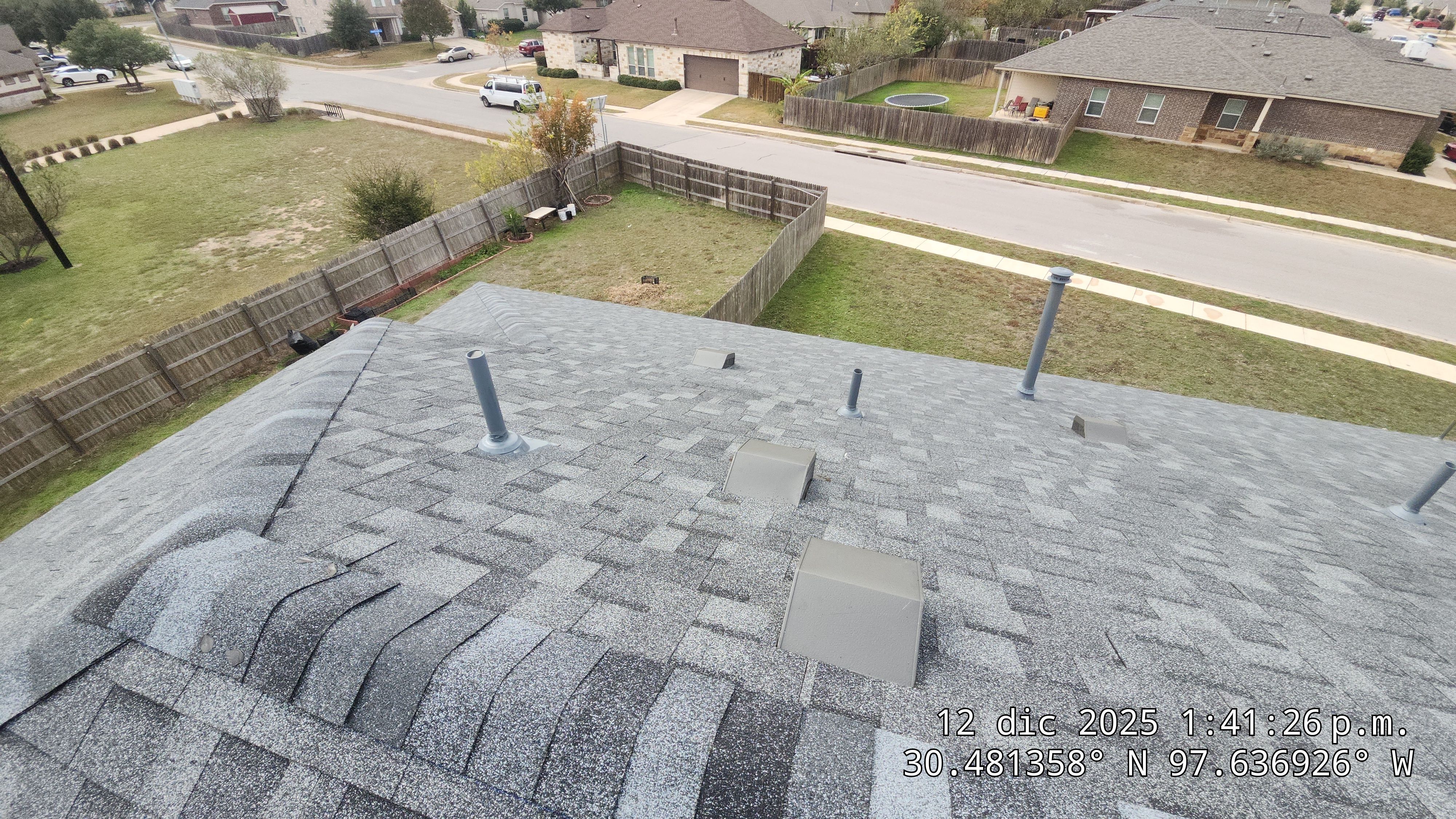 Architectural Shingle Roof Replacement Following Hail Damage in Round Rock by Caliber Restoration LLC