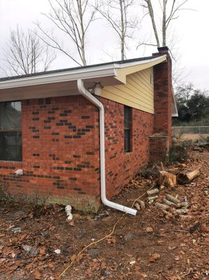 Gutter Installation using White Seamless Gutters