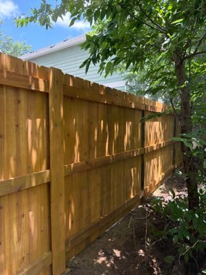 Custom Cedar Privacy Fence Replacement and Staining in Georgetown