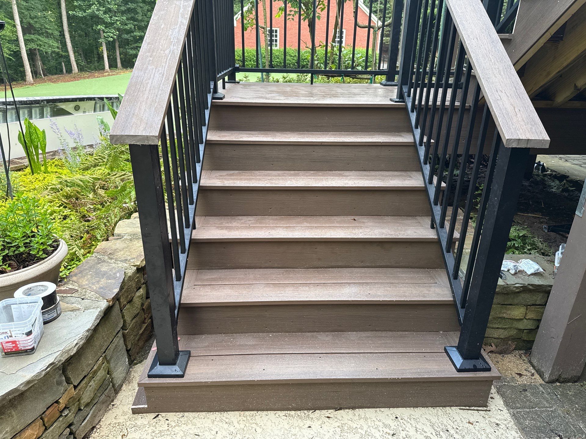 Lawrenceville, GA Deck Resurface using Deckorators Voyage Series with Timbertech LED Riser Lights by Nelson Exteriors