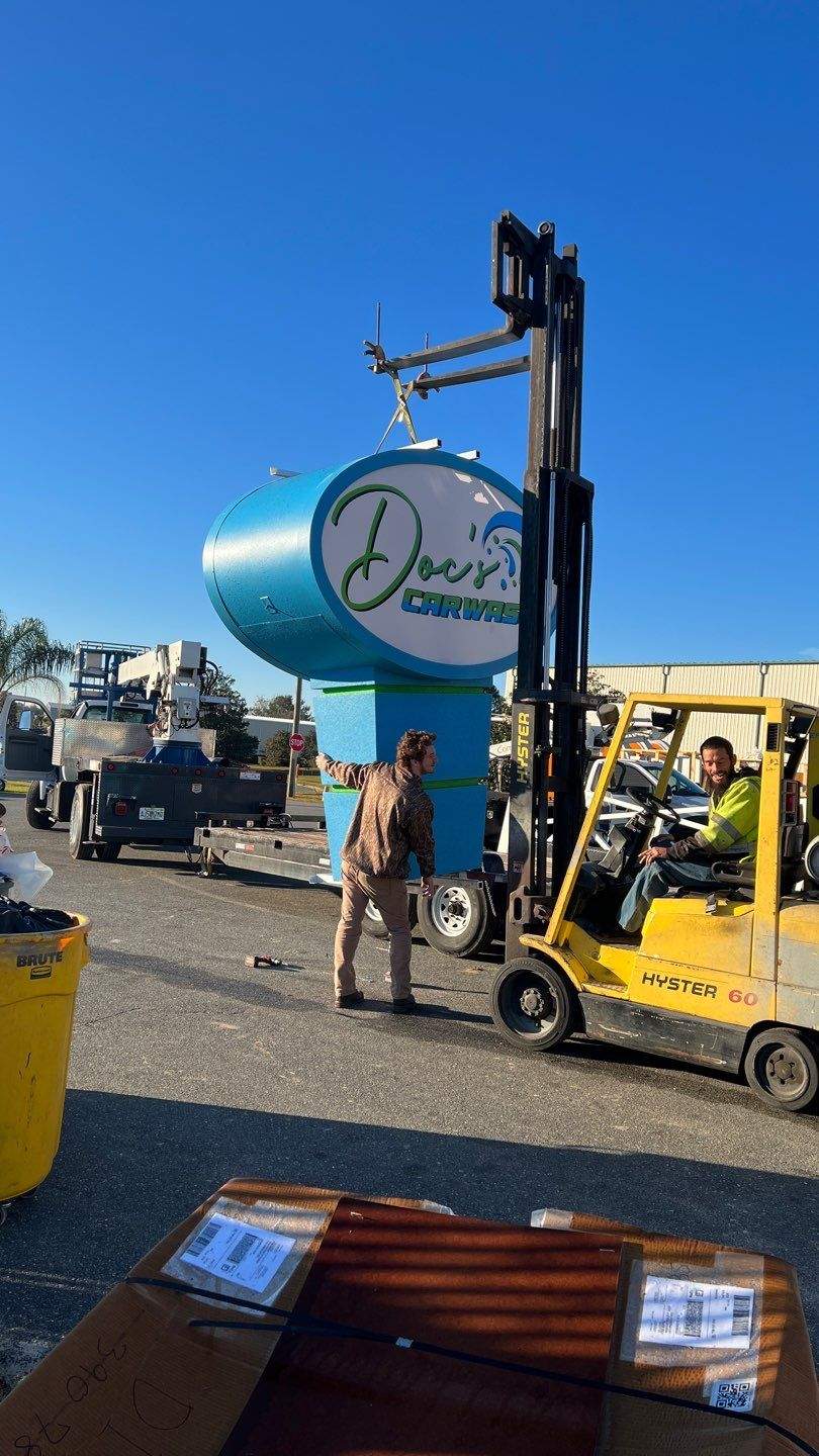 Pylon Sign for Doc's Carwash by SignCrafters