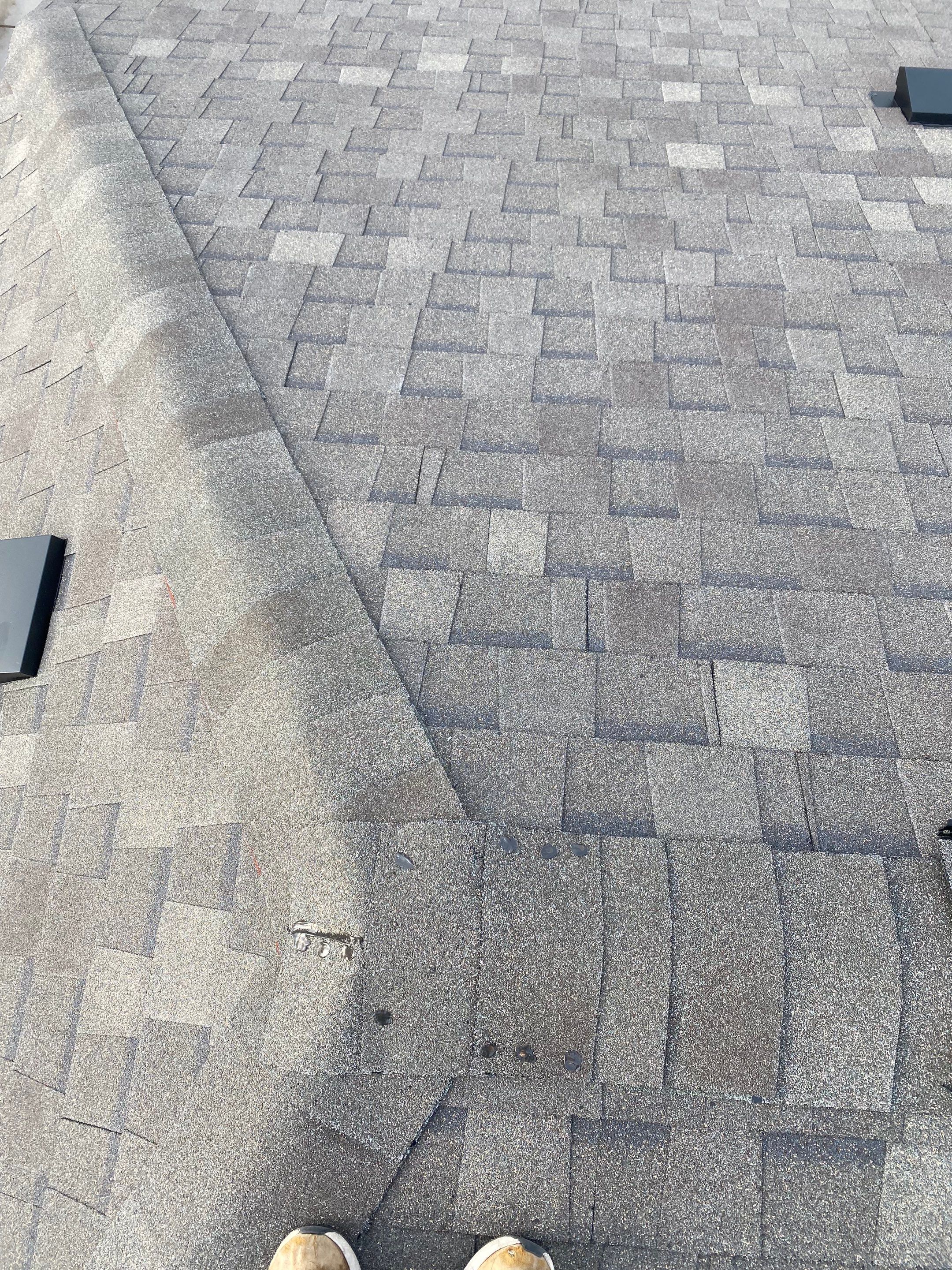 Resdiental Hail Damage Roof Replacement using Atlas Pinnacle Class 4 Impact Resistant "Weathered Wood" color by Black Belt Roofing