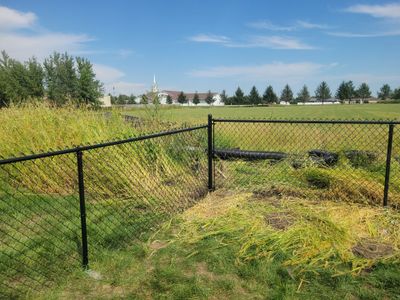 Residential Black Chain Link Fence Installation in Jesup