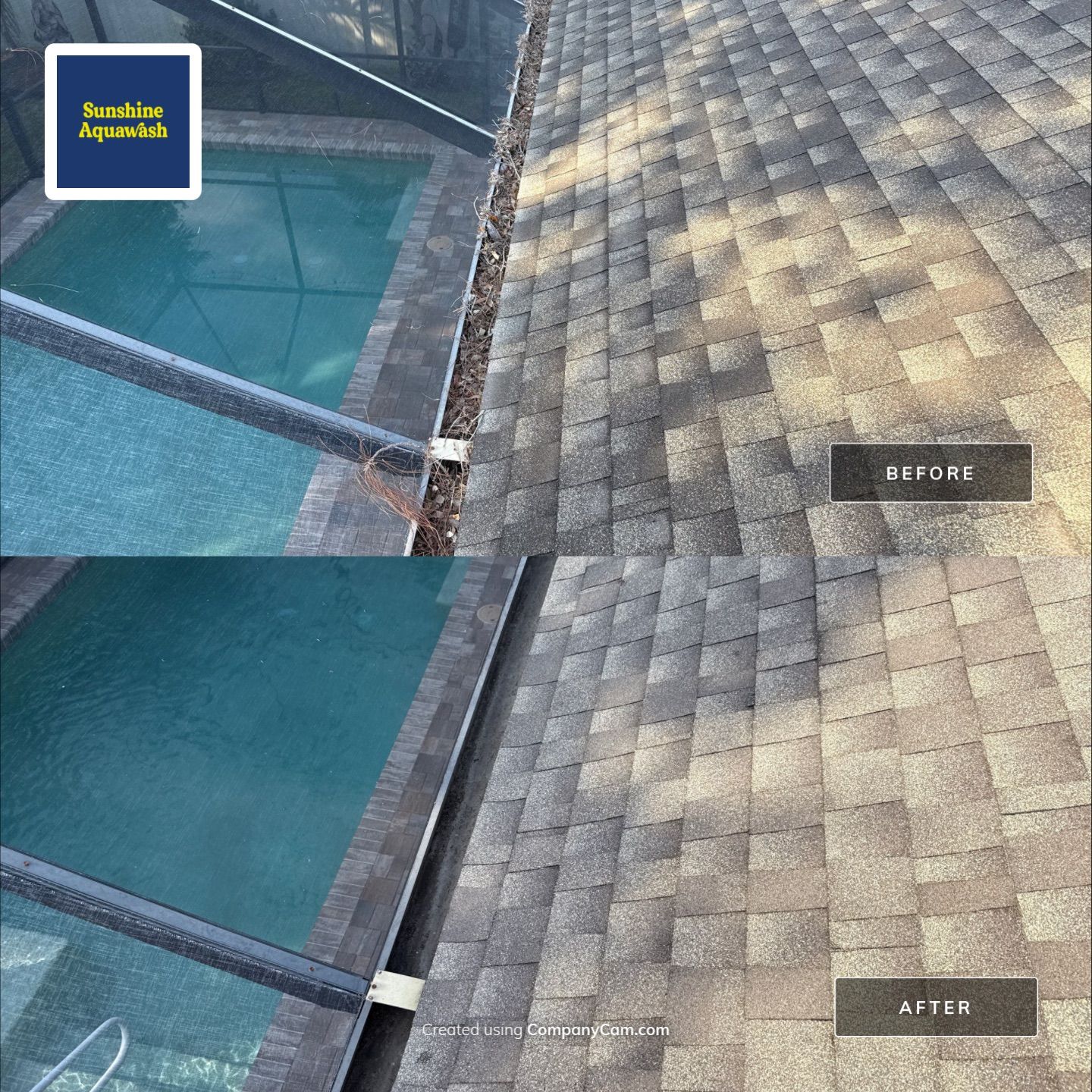 Gutter Cleaning Over Screen Enclosure – Greenbrook Village, Lakewood Ranch, FL by Sunshine AquaWash