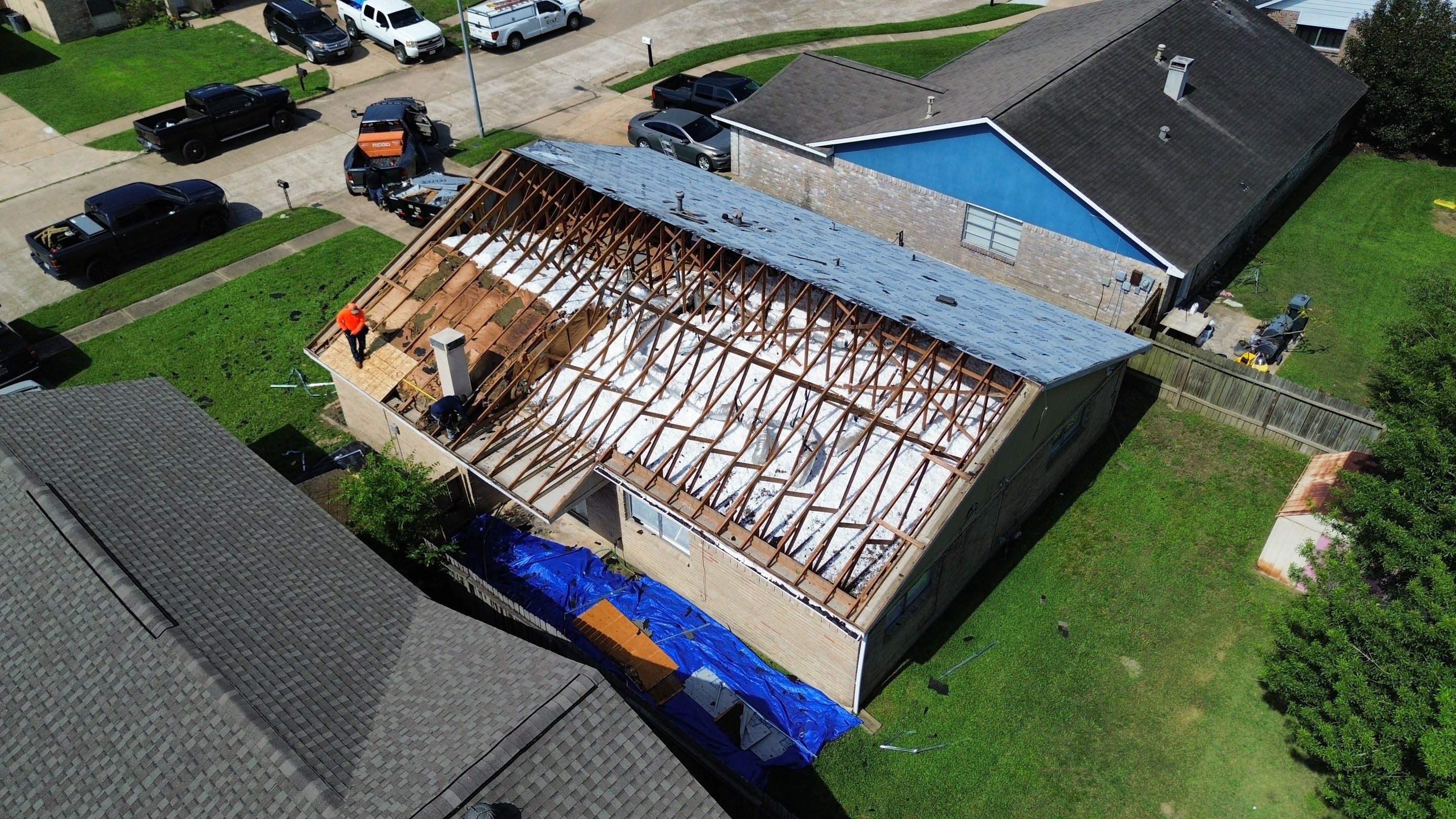 Roof remplacement with decking by CAP Roofing and Construction LLC