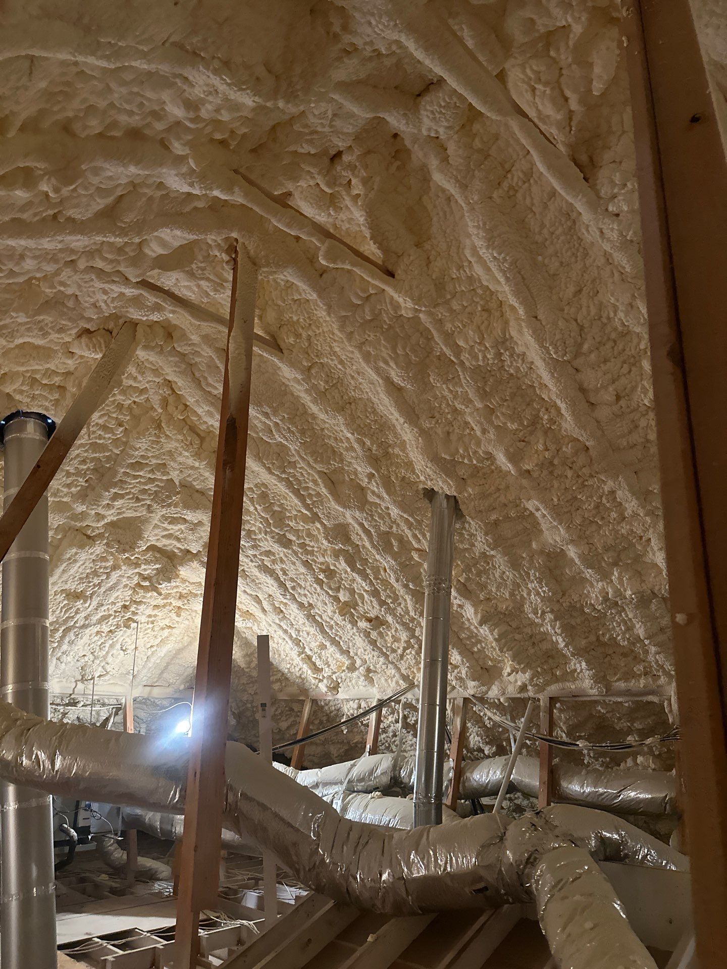 Spray foam insulation removal & re spray by Apex Insulation Solutions