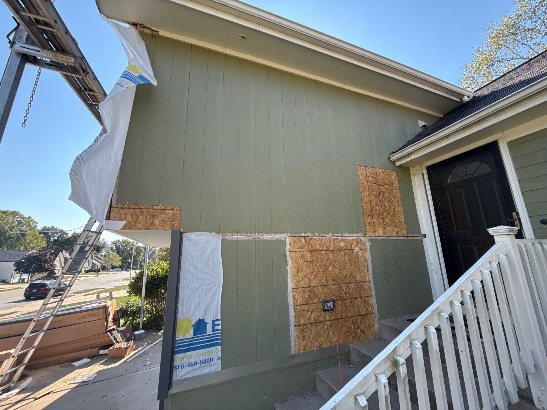 Split Entry in Smokey Ash Craneboard D7 by EEC  Windows, Siding & Roofing 