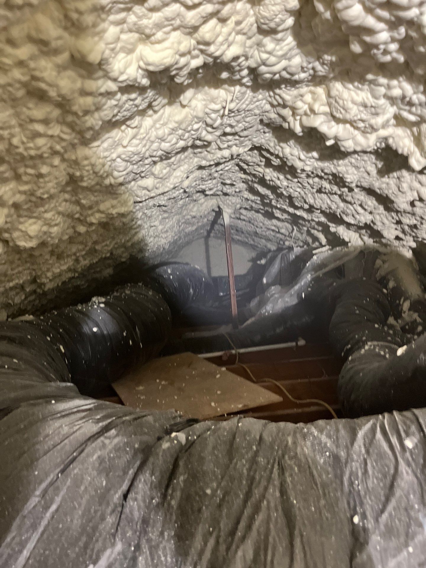 Basement Exterior Walls using Crawl Space Liner by NYS Foam & Energy