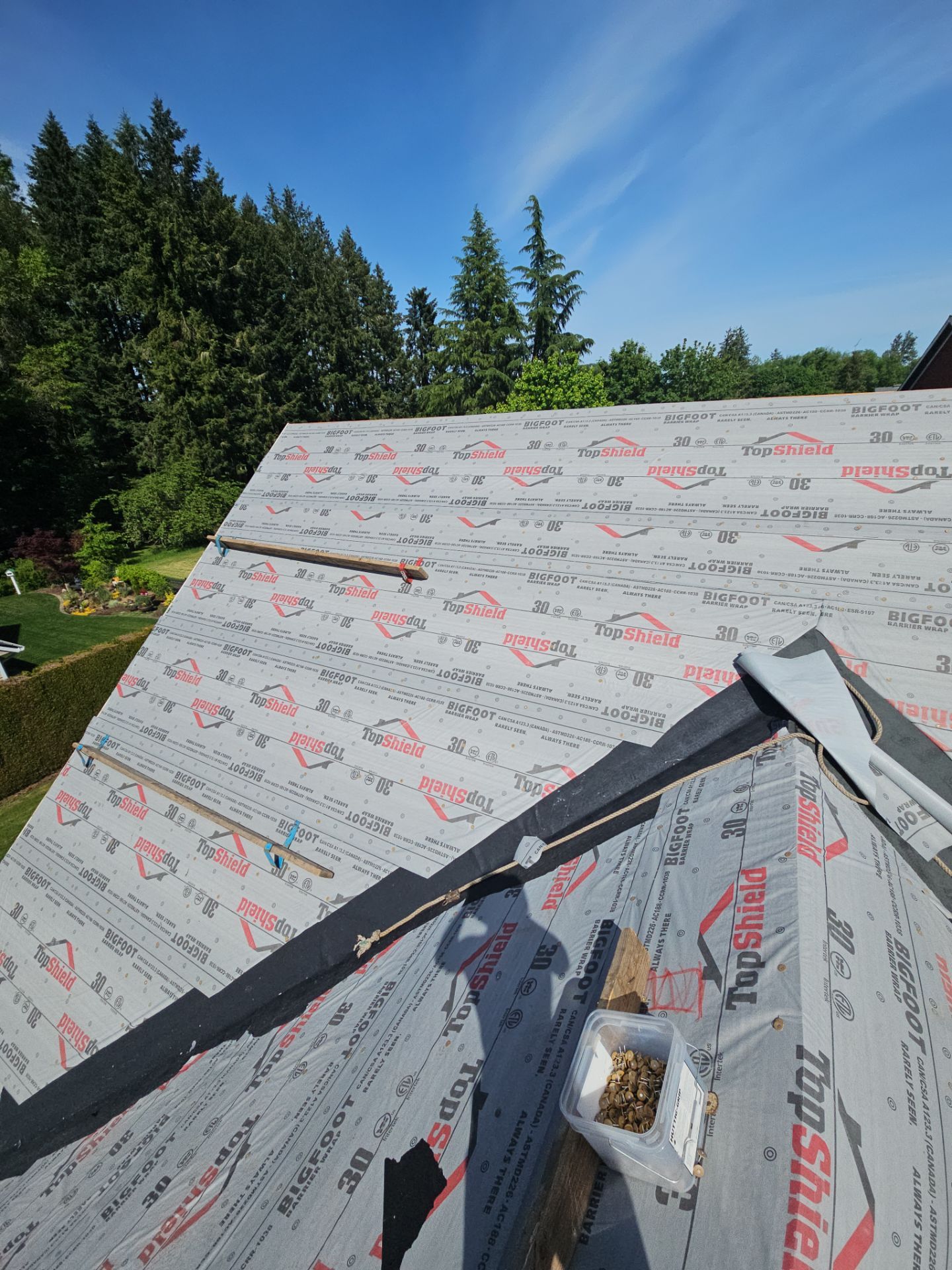 Residential Roofing Installation using Malarkey Vista (Color: Black Oak) by Orezona Building & Roofing Company, Inc.
