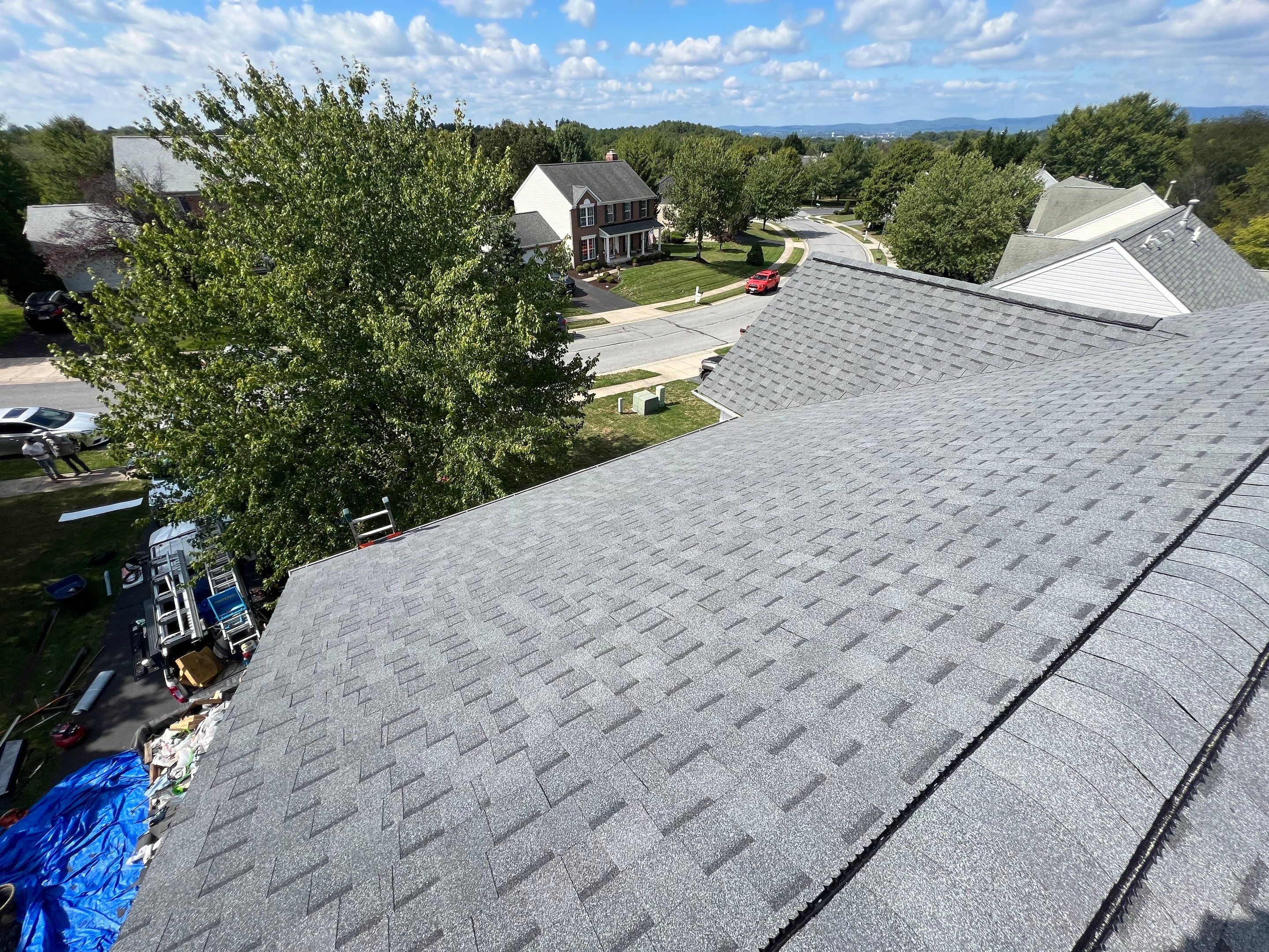 Residential Roofing Installation using Atlas Pinnacle Pristine Pewter Architectural Shingles by Frederick Roof Repair