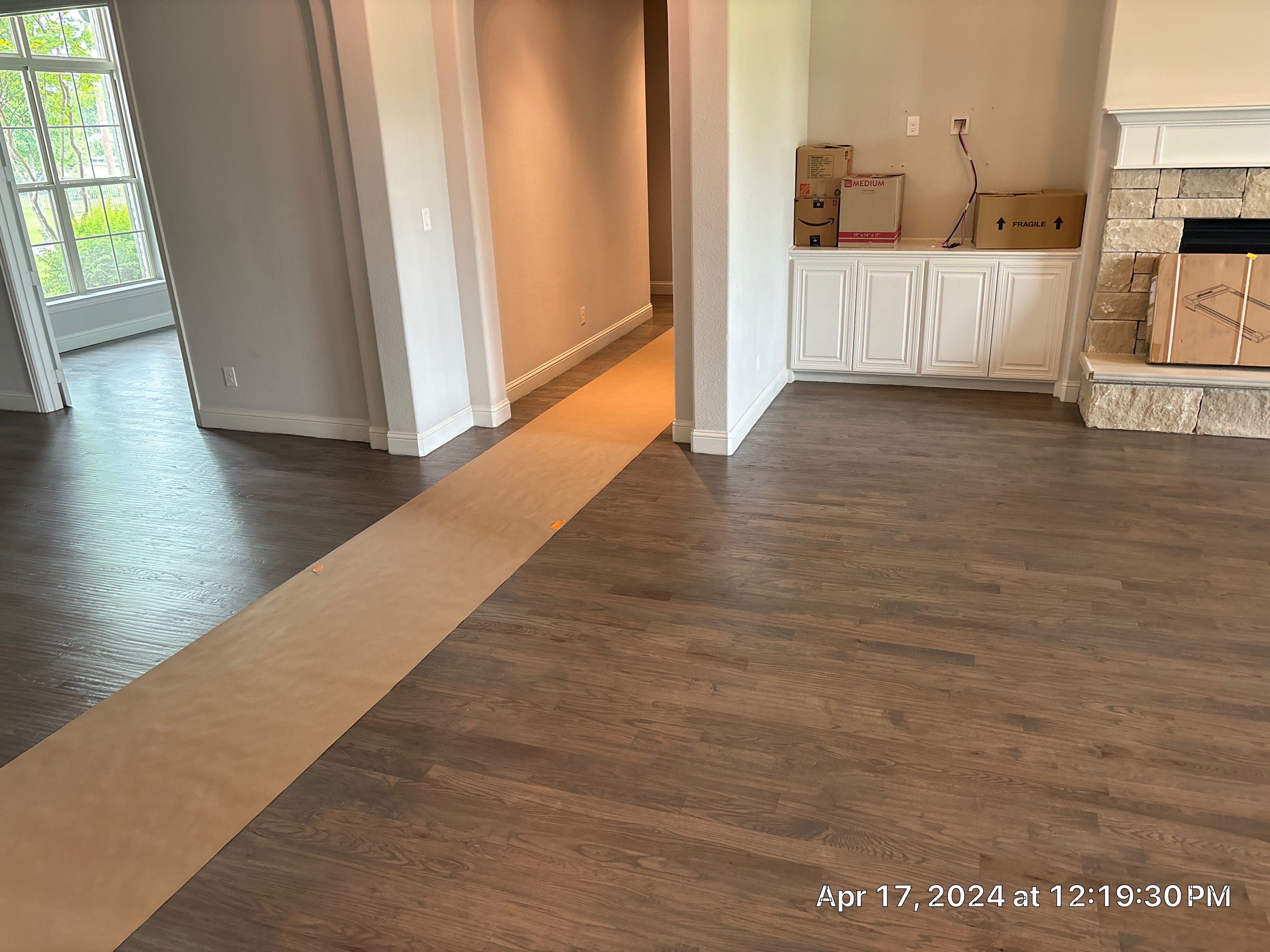 Refinish from Brown to Warm Gray by Bernard Hardwood Floors
