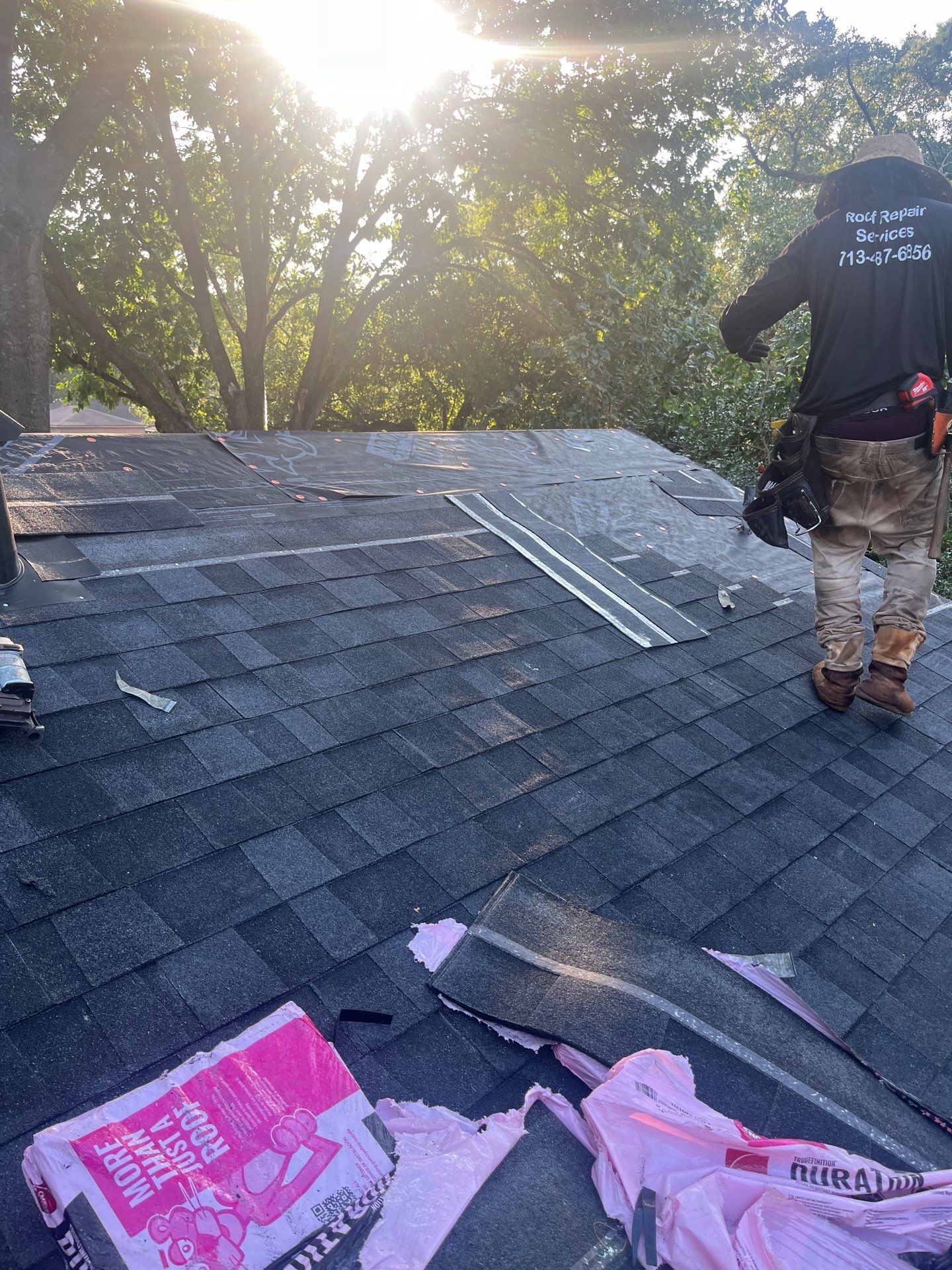 Residential Roofing Installation using Owen's Corning Duration (Lifetime) Shingles by Roof Repair Company