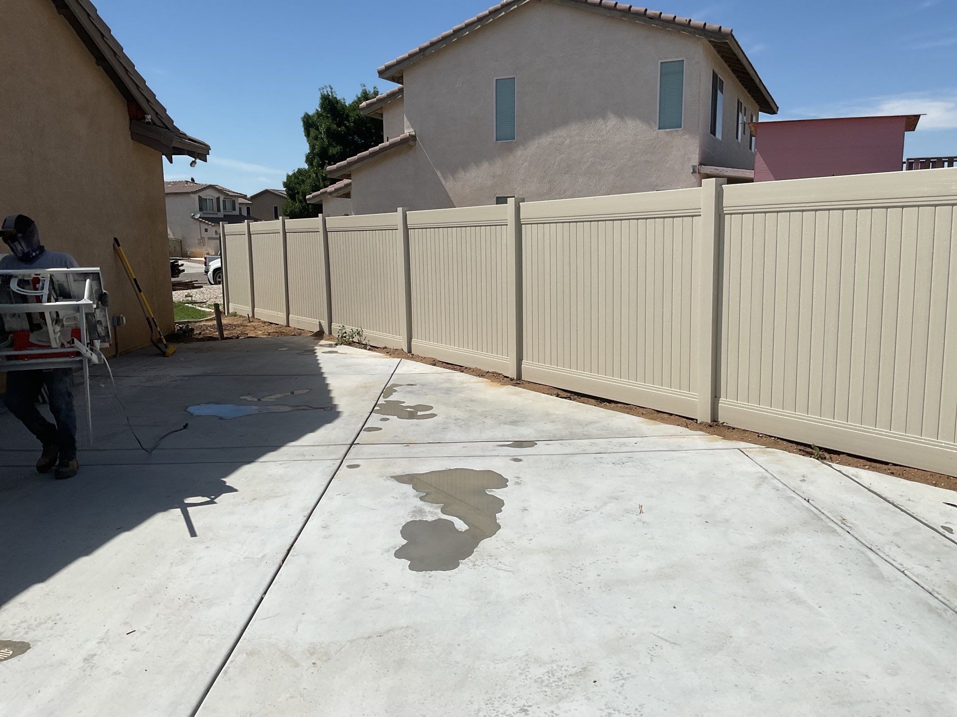 Fence Installation using Vinyl by Fence Guys Inc. 