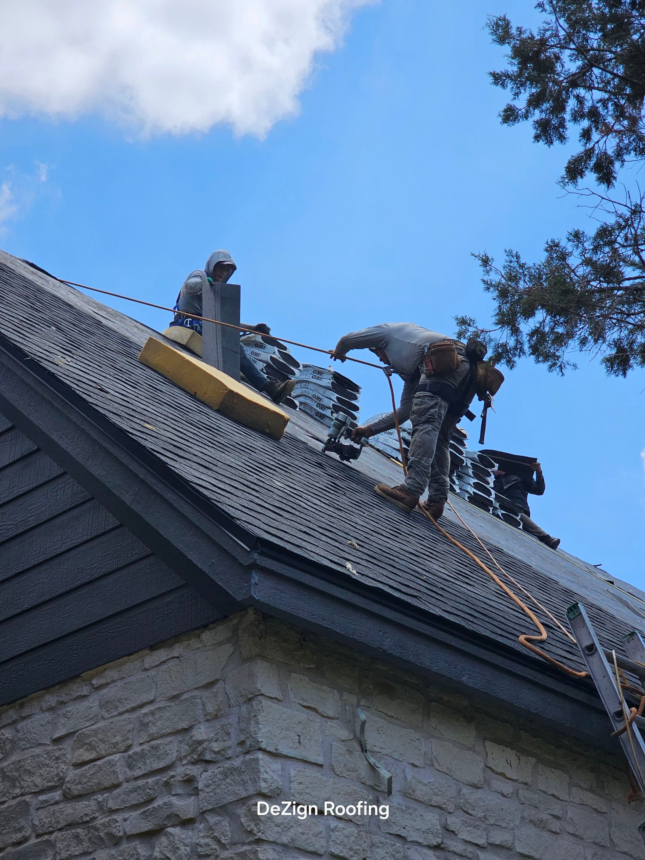 Residential Roofing Installation using IKO Nordic Granite Black by DeZign Roofing & Exteriors