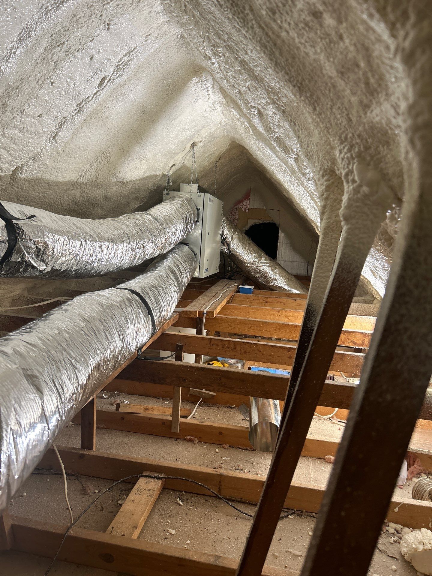 Attic Insulation using Closed Cell Spray Foam by NYS Foam & Energy