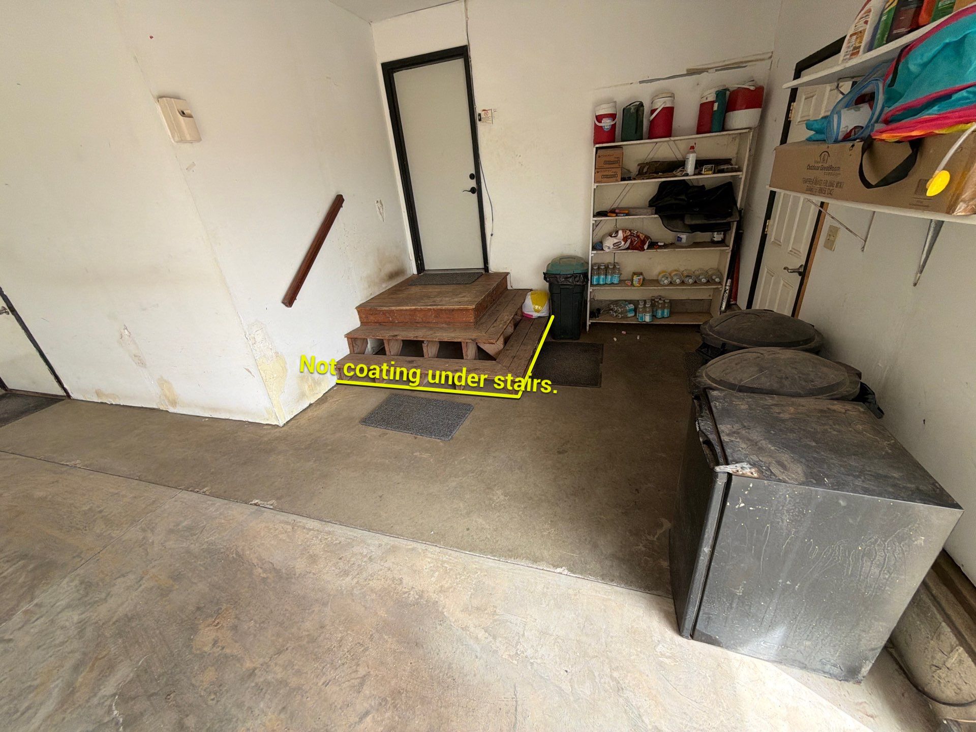Hartford Residential Garage Floor Transformation With Decorative Chip Coating by Select Painting, Coatings & Garage Cabinets
