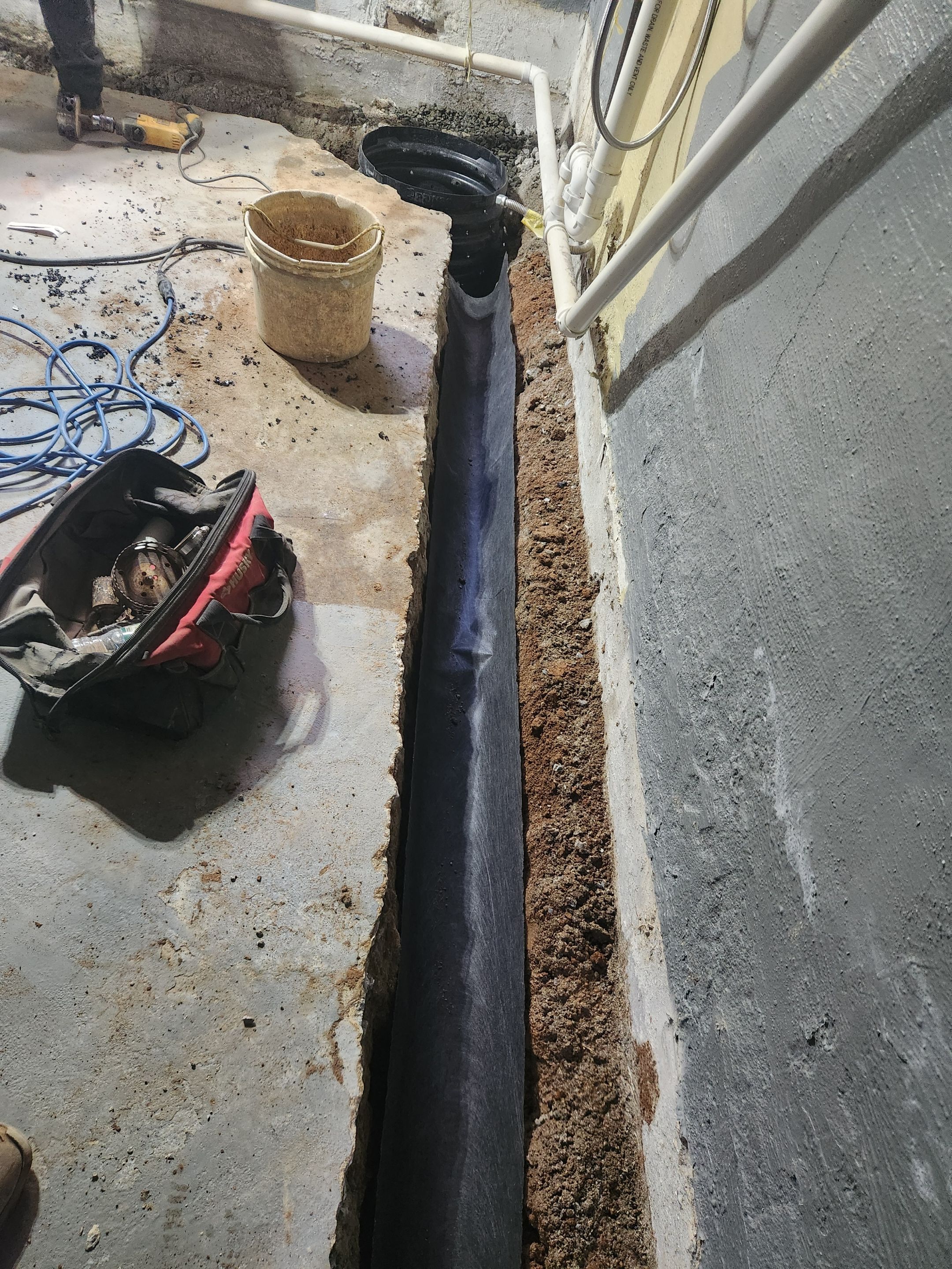 Interior French Drain River Edge NJ by Pure Service Pro, LLC 