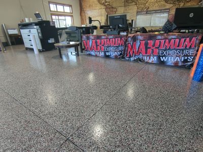 Maximum Exposure Commercial Floor using Domino w/ 5% Cherry Bomb Red 