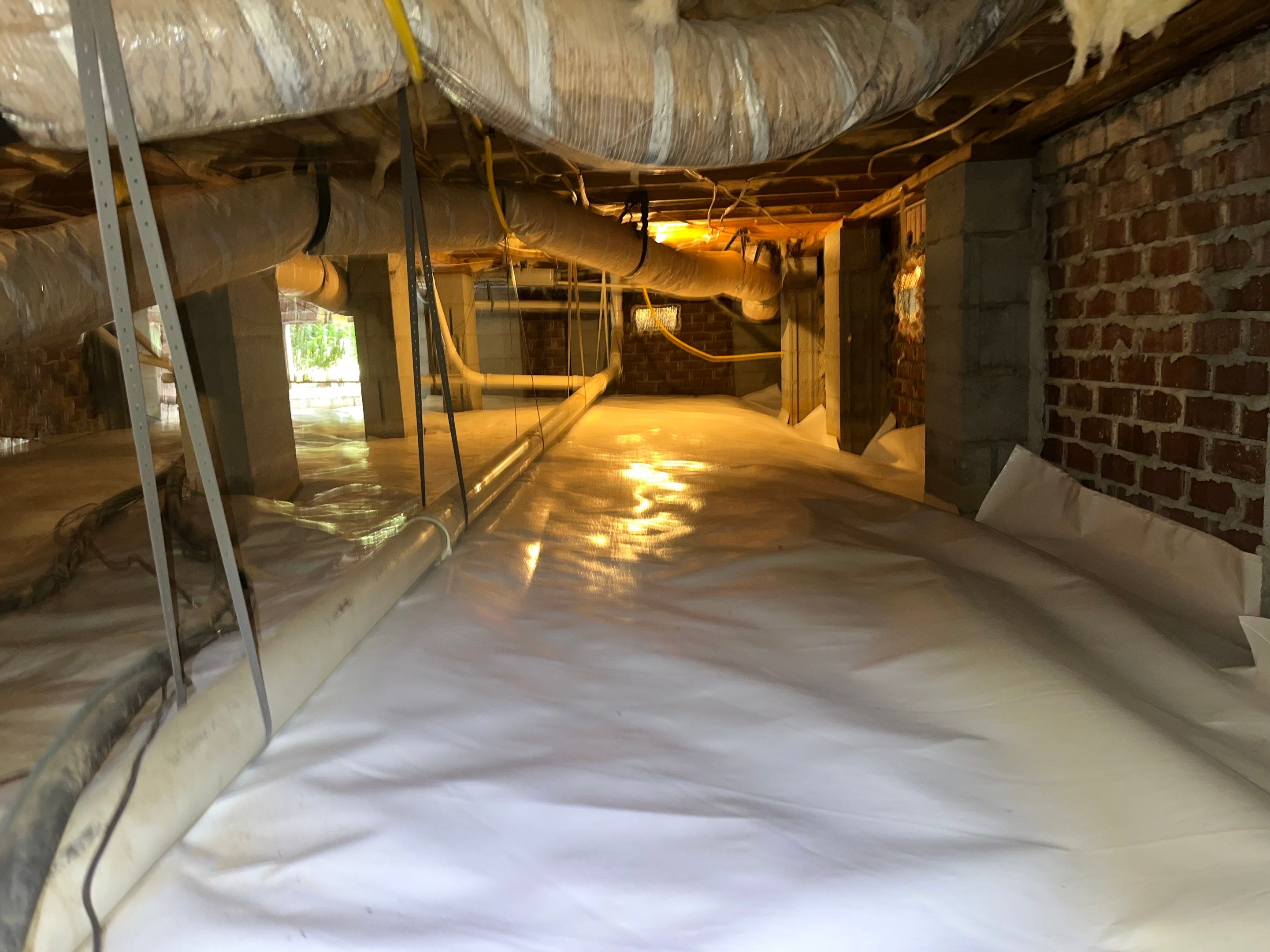 Dehumidifier and Moisture Barrier install with Structural repairs. by Impact Crawlspace
