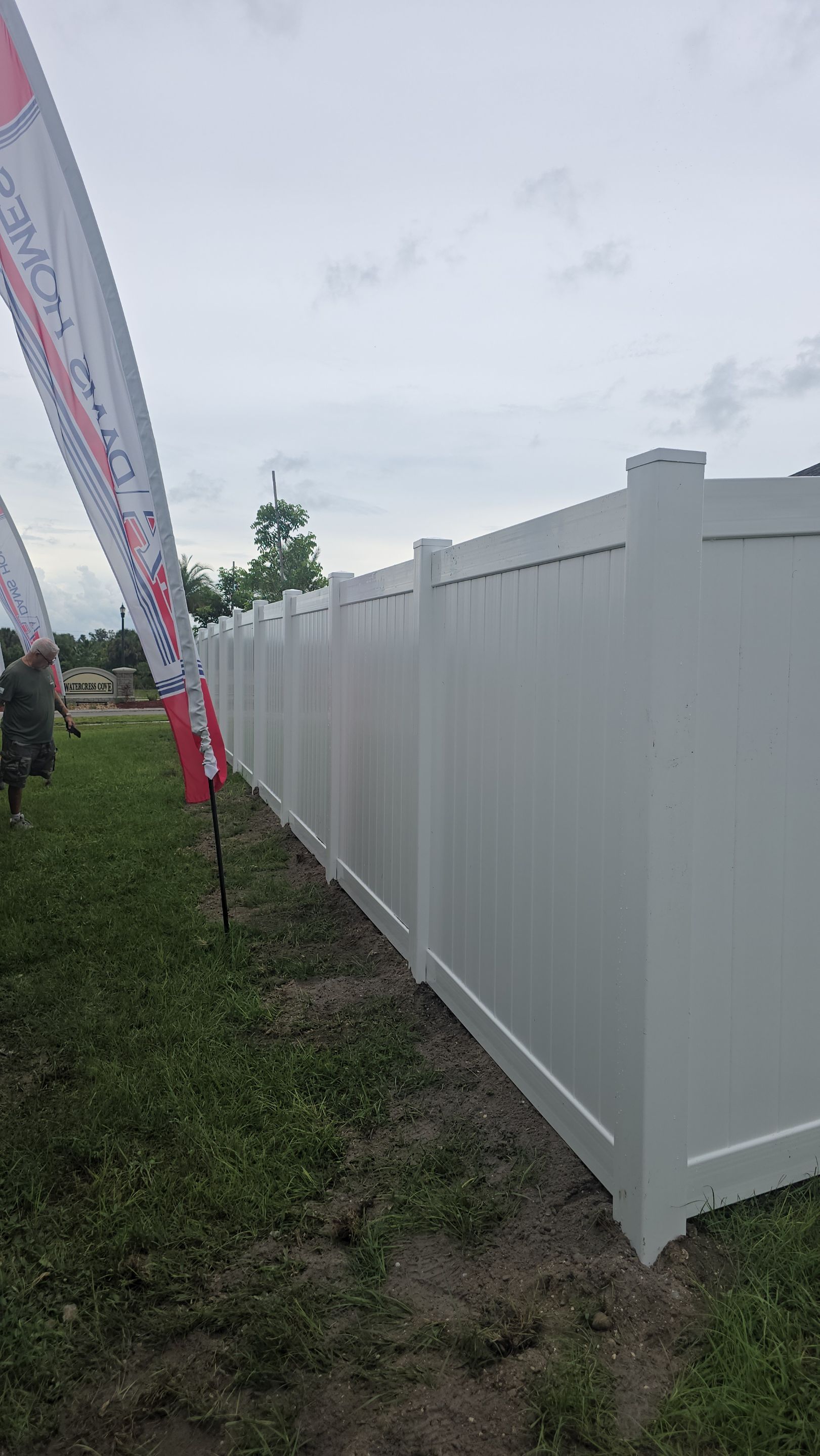 White Vinyl Privacy Fence Installation for North Port Residence by True Fence LLC