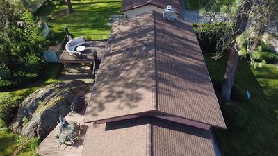 Asphalt Shingle Roof Replacement on Spokane Split-Level Home N Hartley st Spokane, WA 99208 Good - The Cascade System - CertainTeed 50 Year Material Guarantee - Alpine Workmanship Guarantee: 10 Years - Certainteed Landmark® Shingle - Burnt Sienna