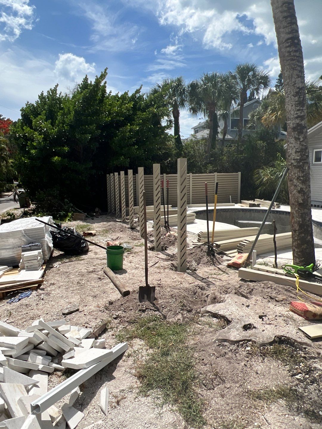Sarasota, FL 6ft. Tall White Louvered Vinyl Privacy Fence by Asap fence and gates, LLC