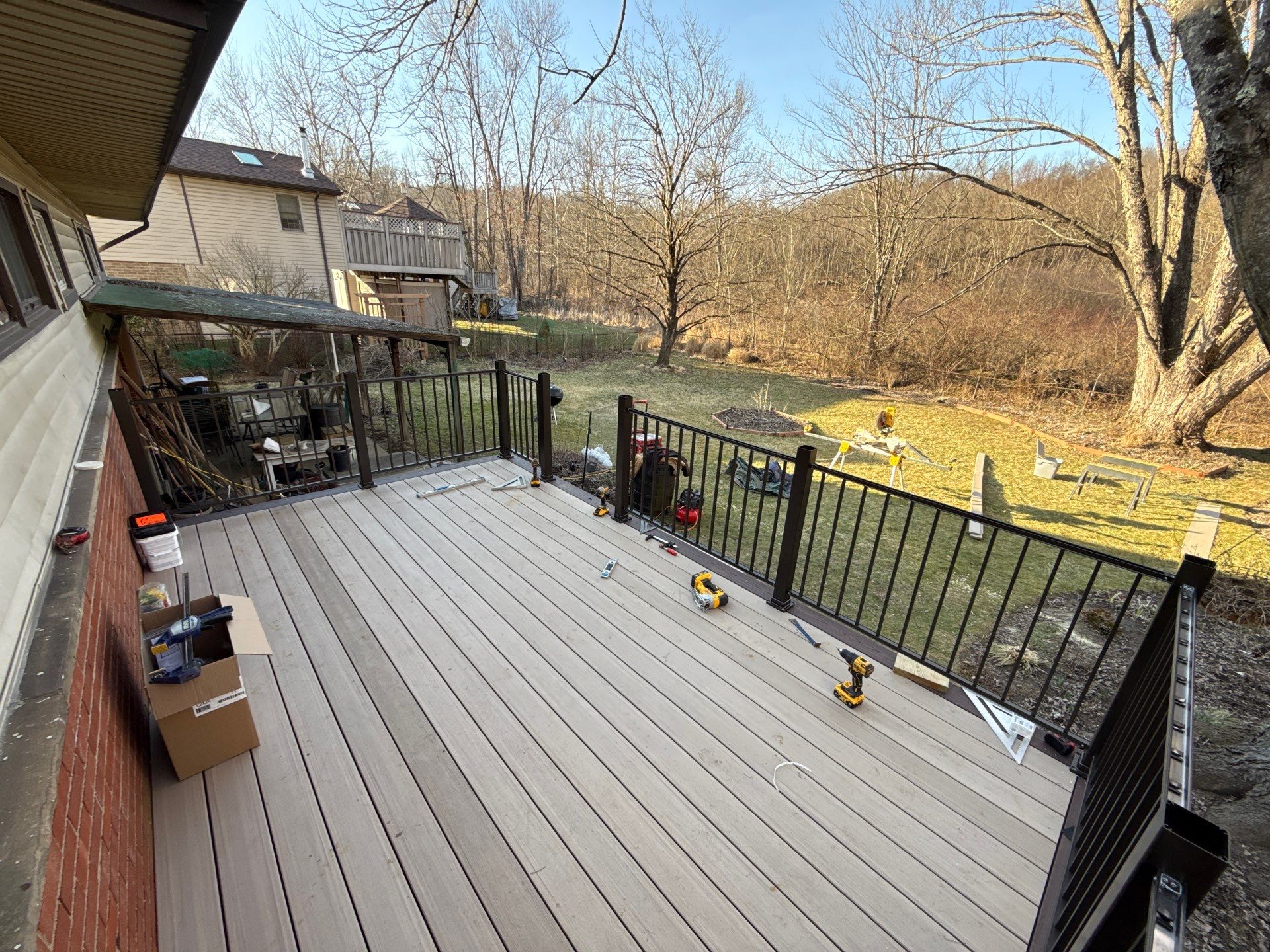 Deck and door install by Cousins Roofing Siding & Decks