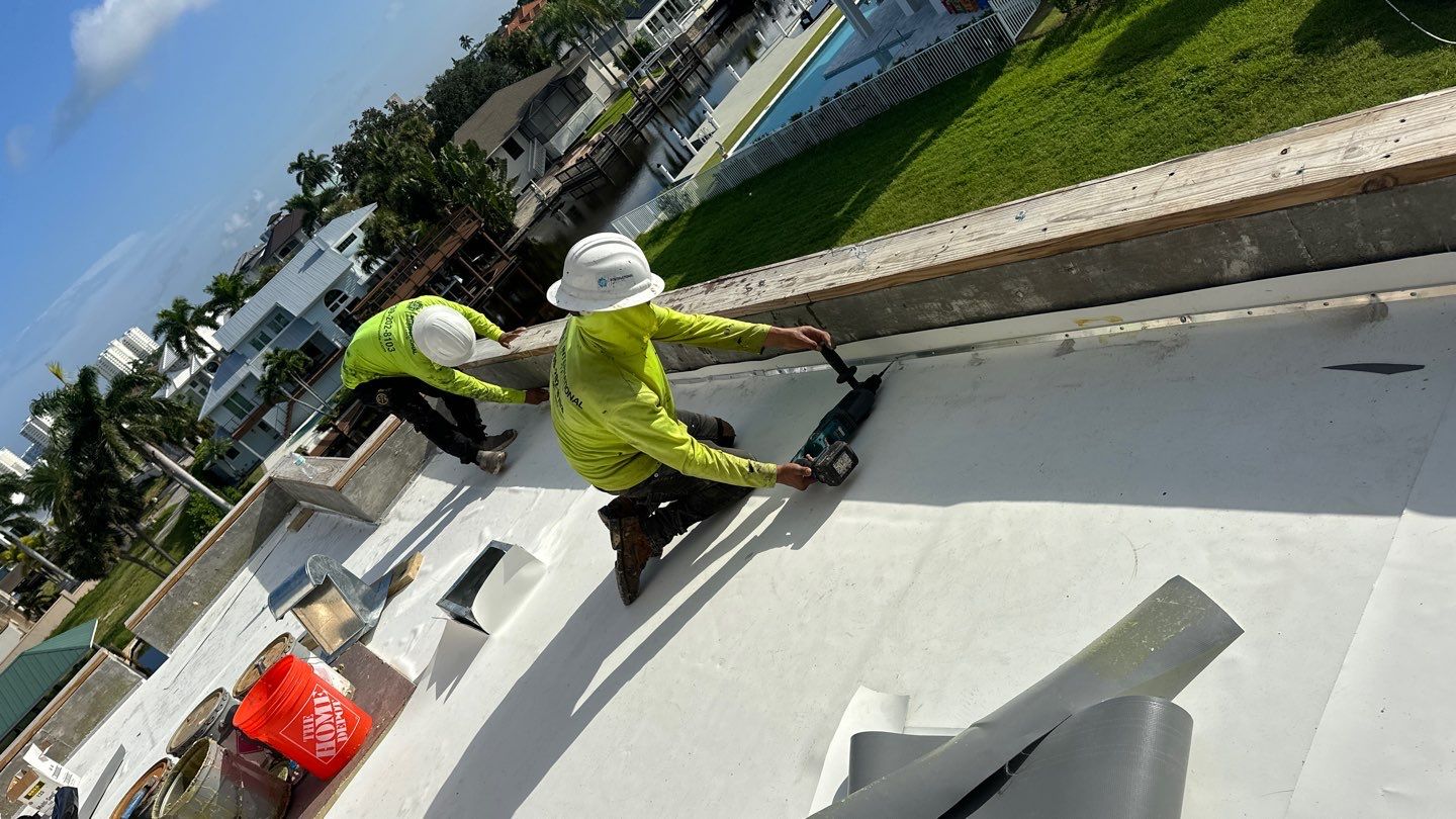 Residential Install of Flat TPO by International Roofing